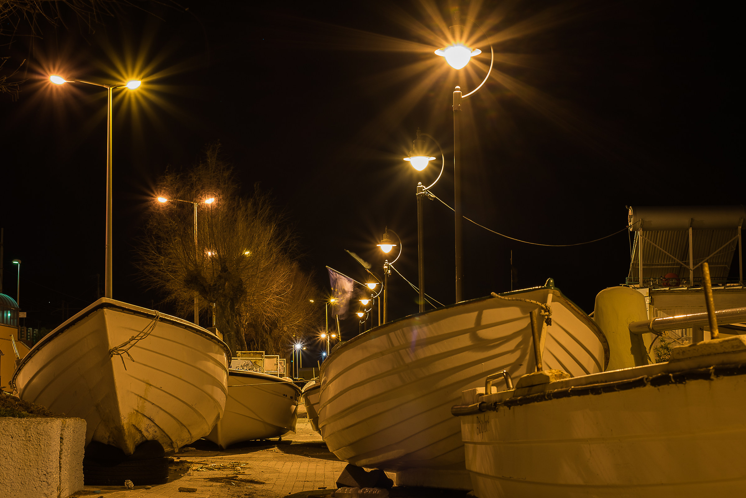 boats in the night