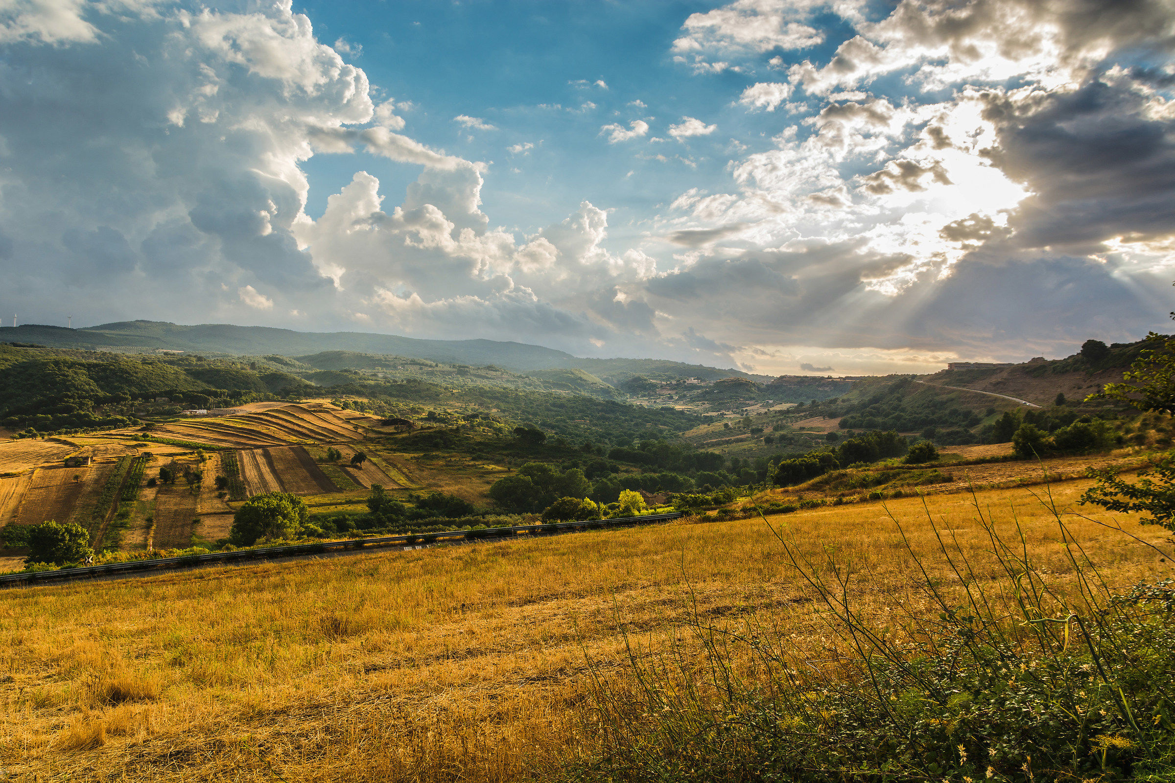 Raggi di sole sui campi