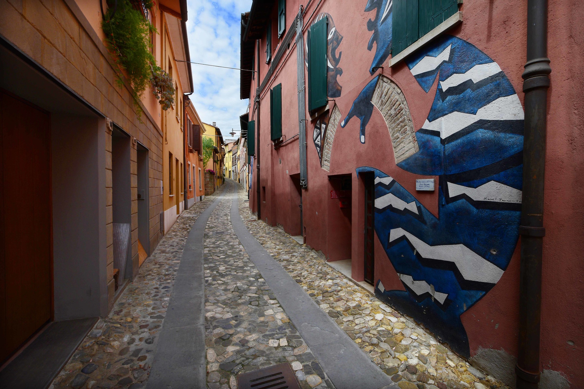 Dozza's narrow street
