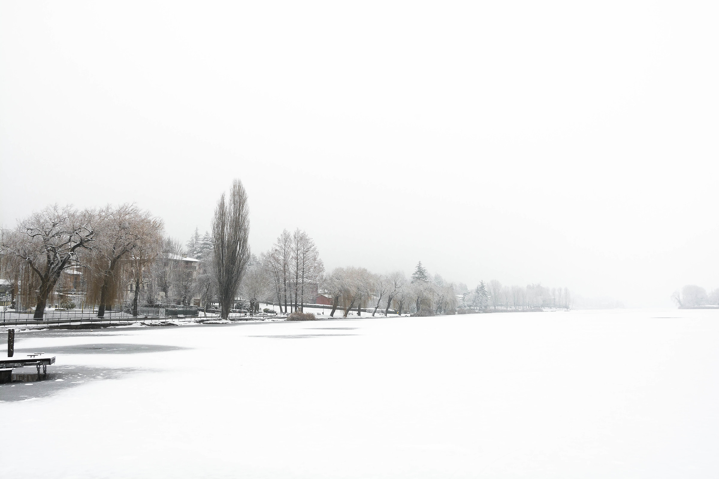Snowy lake