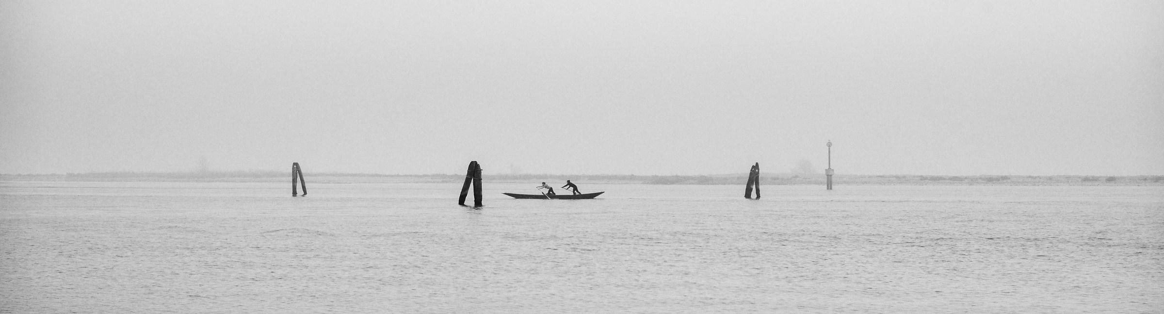 Glimpse in the lagoon with mist.