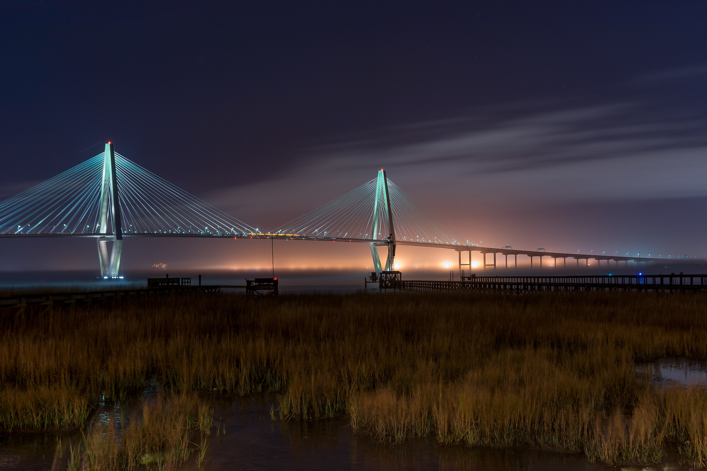 Ravenel bridge in the mist