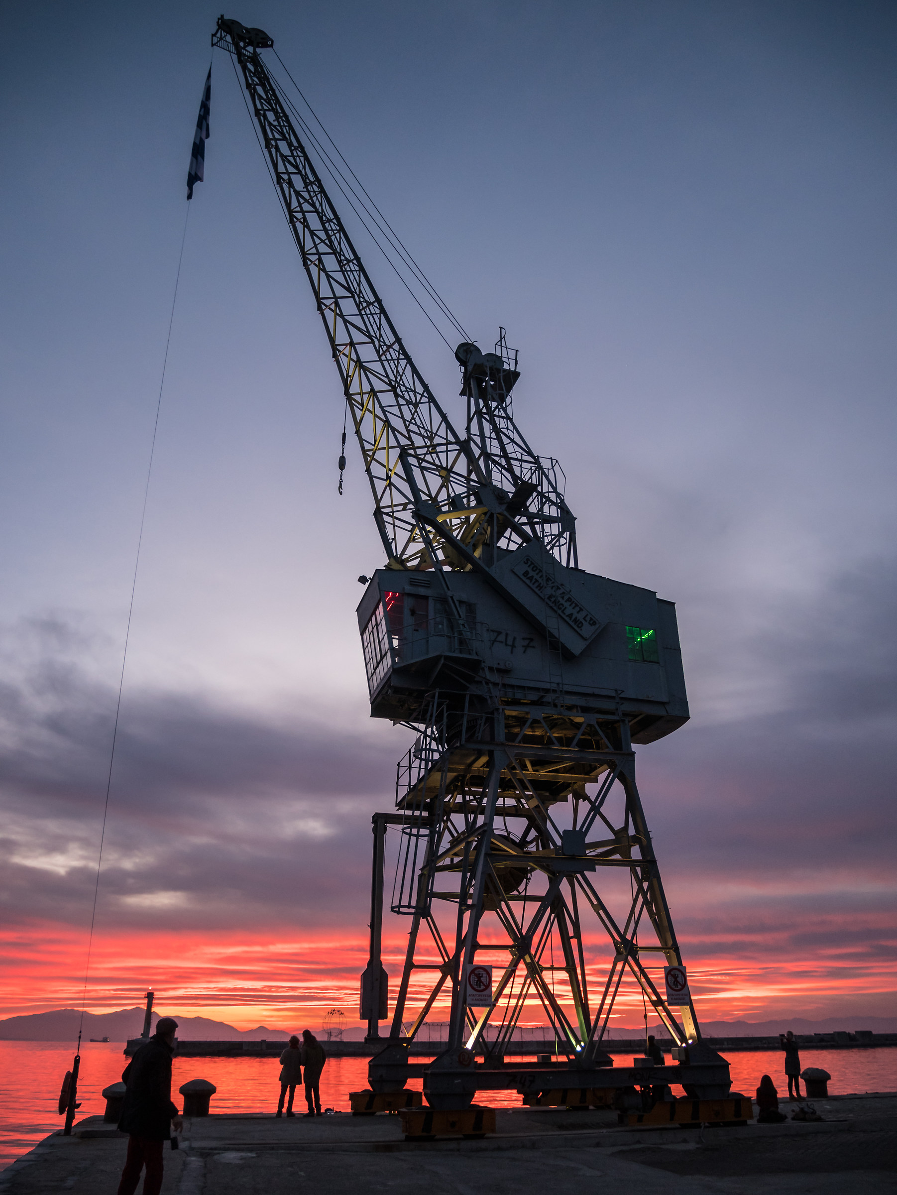 Cranes at sunset - Port of Thessaloniki