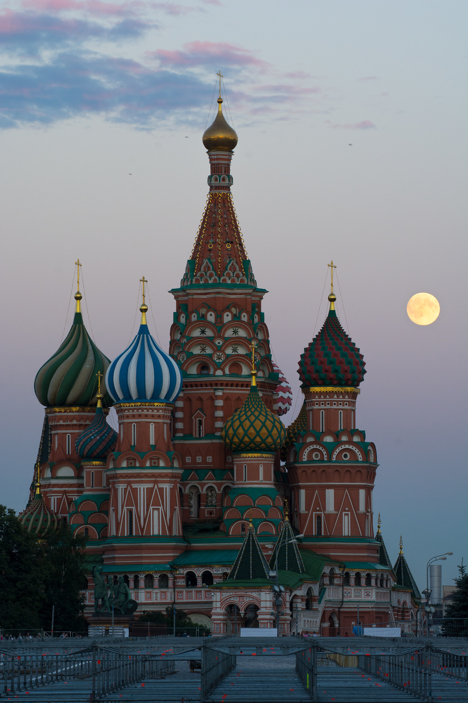 Saint Basil's Cathedral blessed by full moon