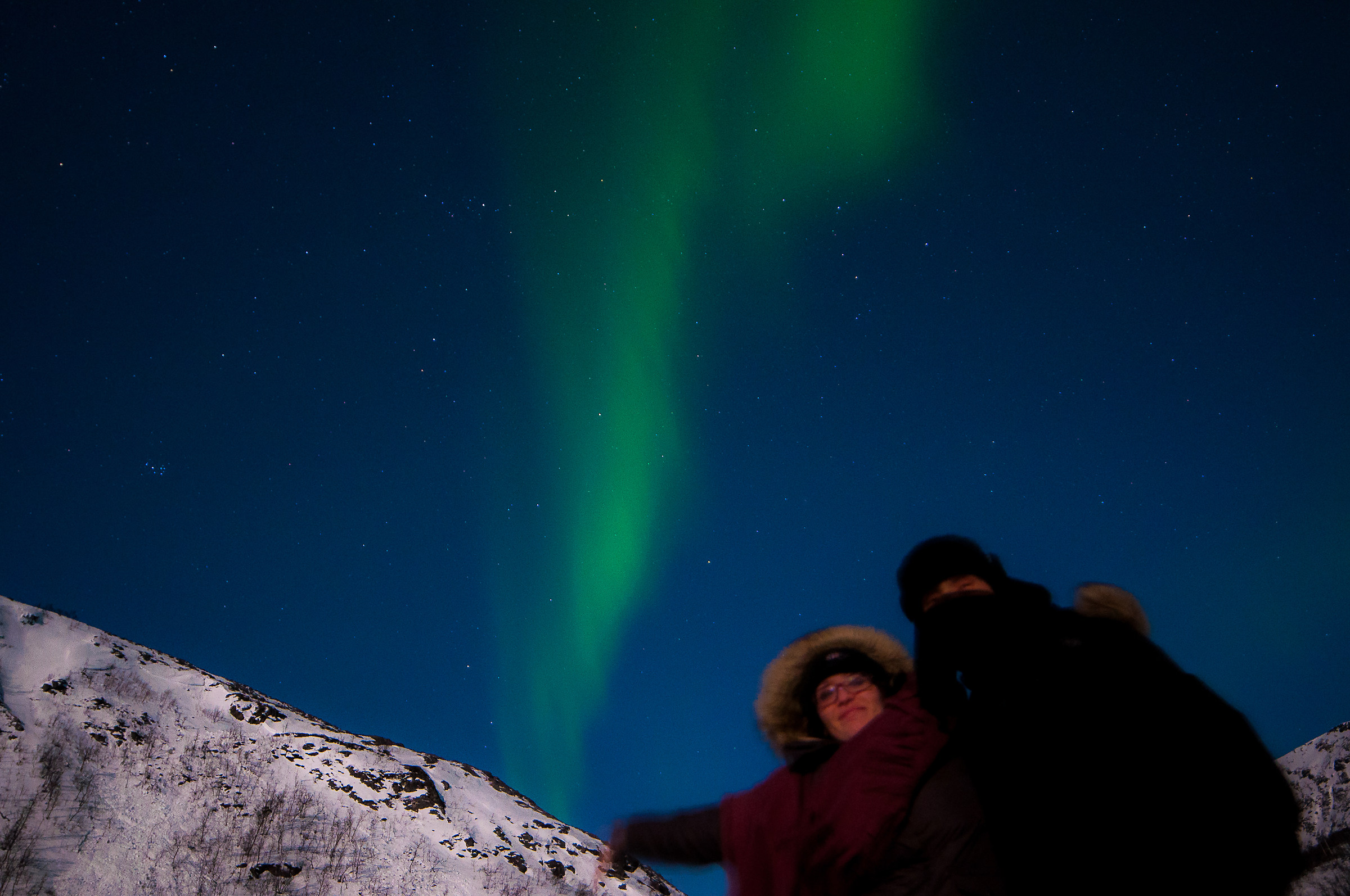 Noi due sotto l'Aurora Boreale