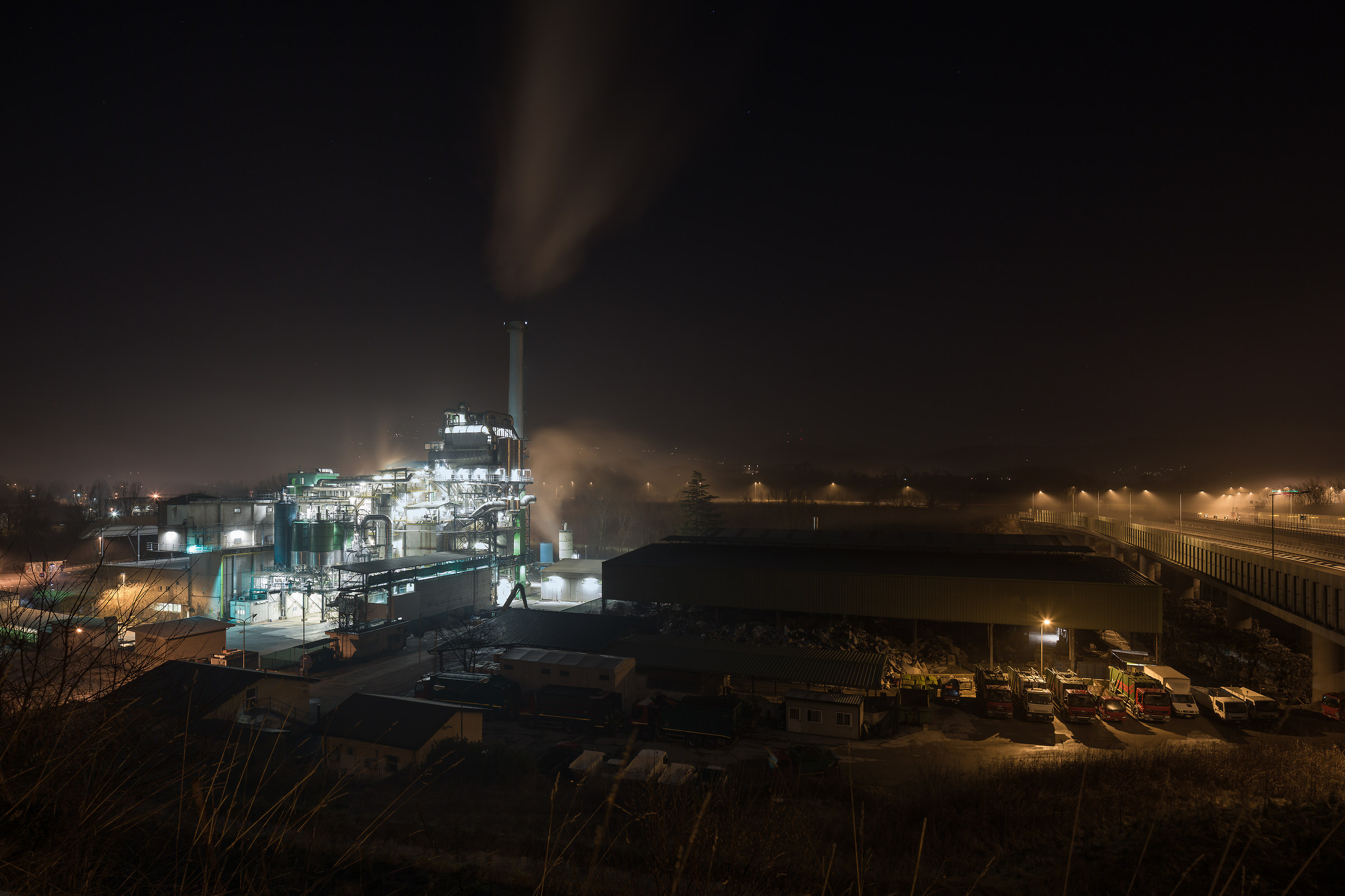 Incinerator and foothills