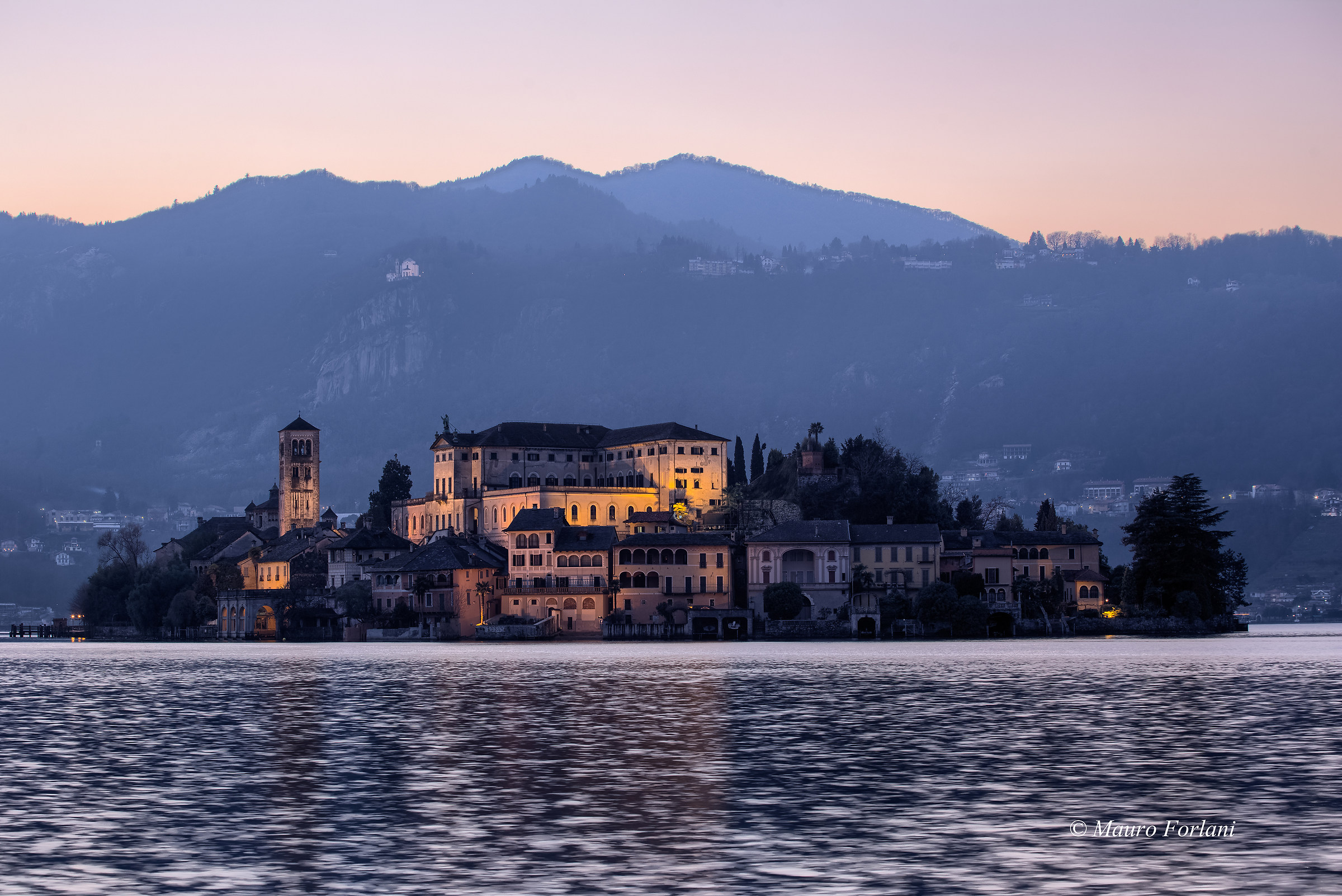 Orta San Giulio after sunset
