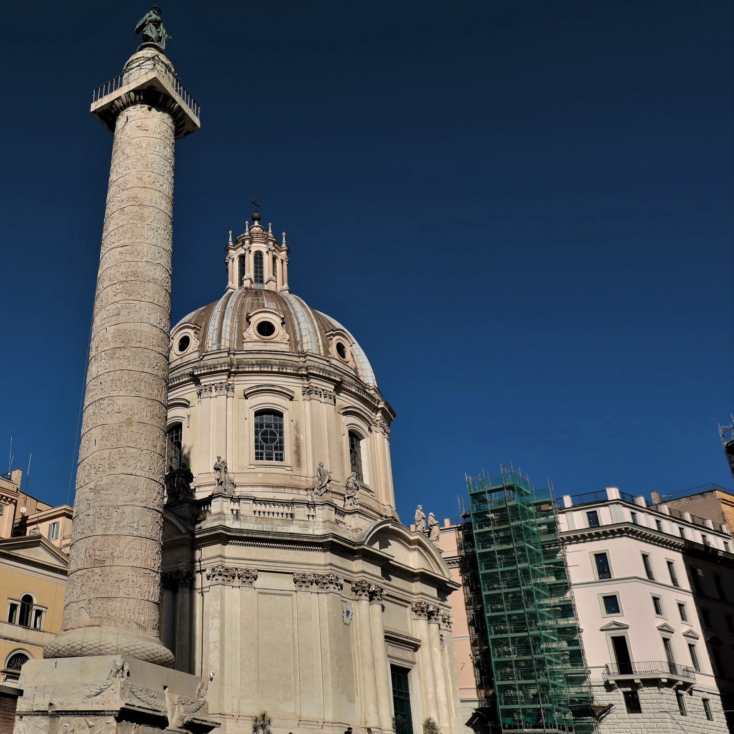 Rome Colonna Traiana and church SS. Maria di Loreto