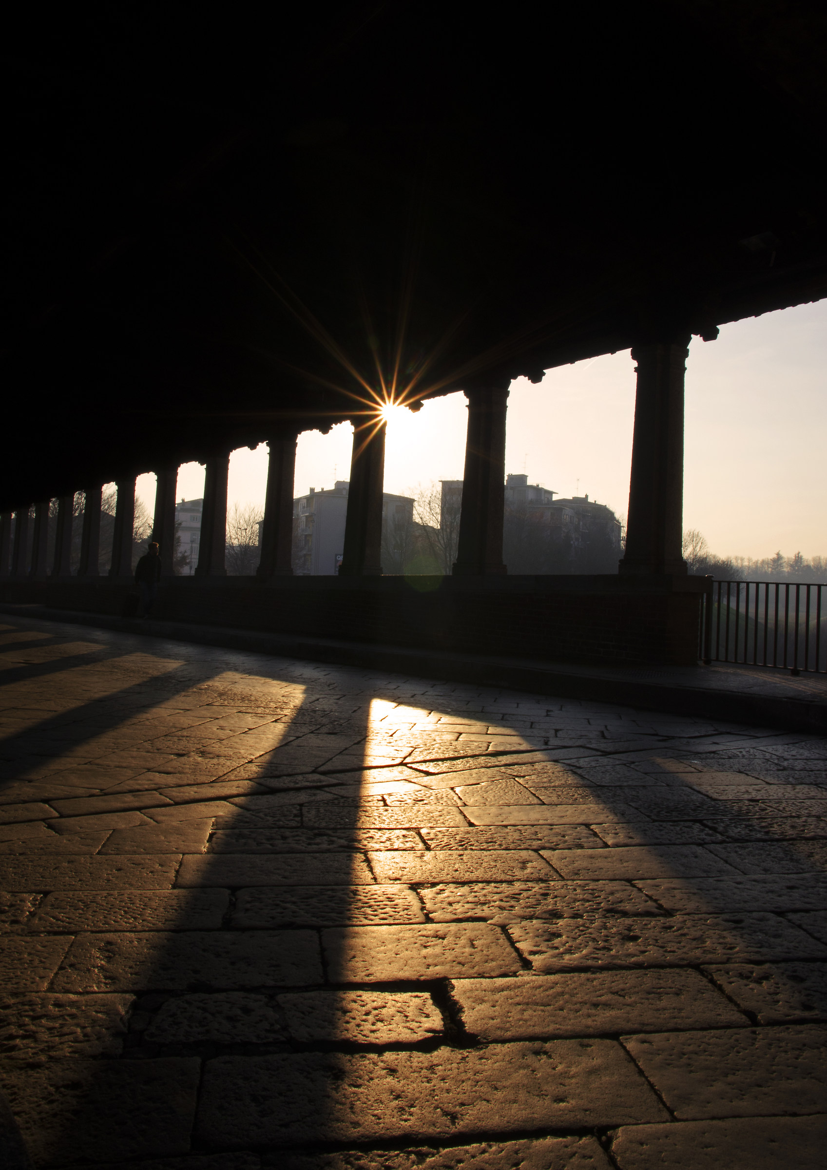 Contrasts on the Ponte Coperto - Pavia
