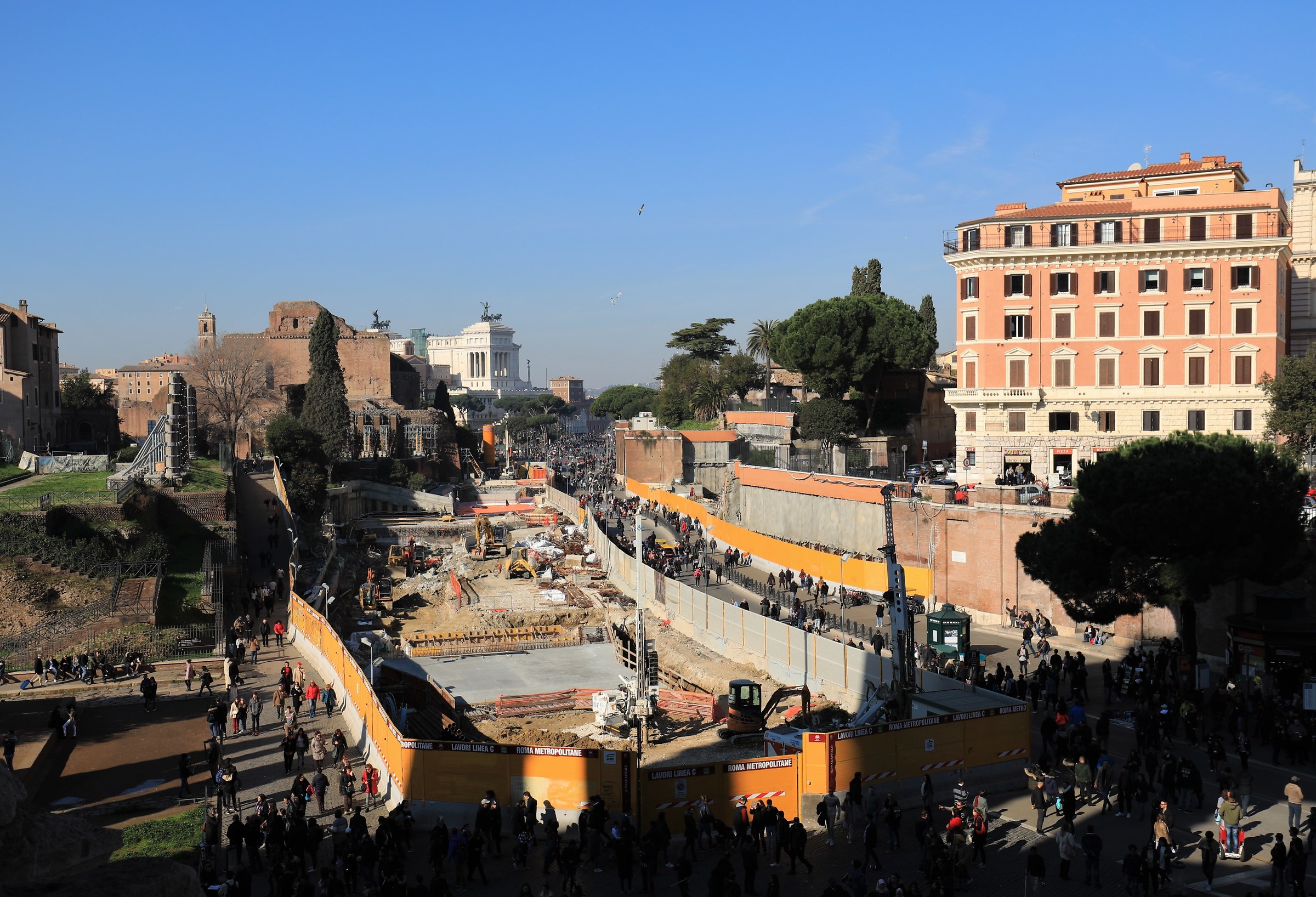 Rome Via dei Fori view from the Amphitheater Flavio (Coloss