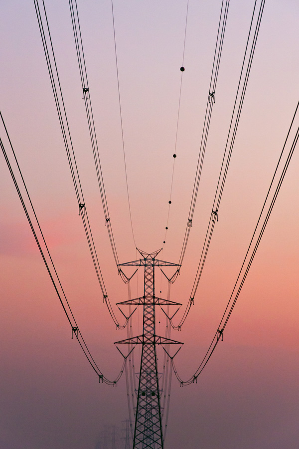 Pylons at sunset