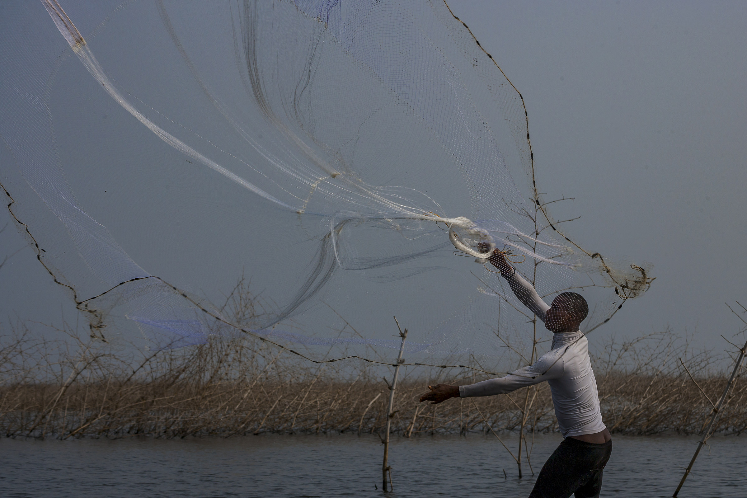 Benin-Ganvié.Area di Villaggi lacustri.Pescatori.