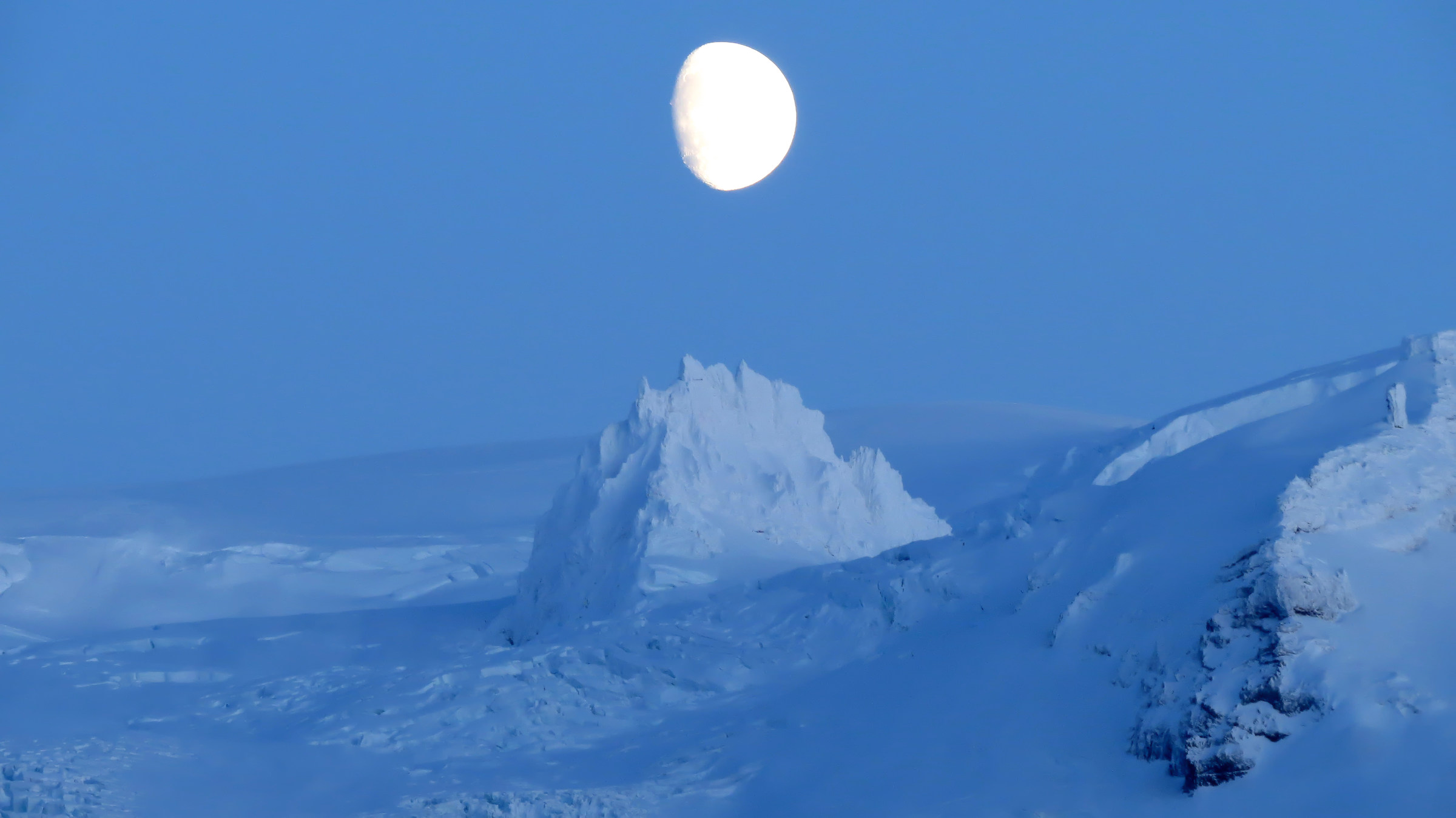 Iceland ... moon at sunset