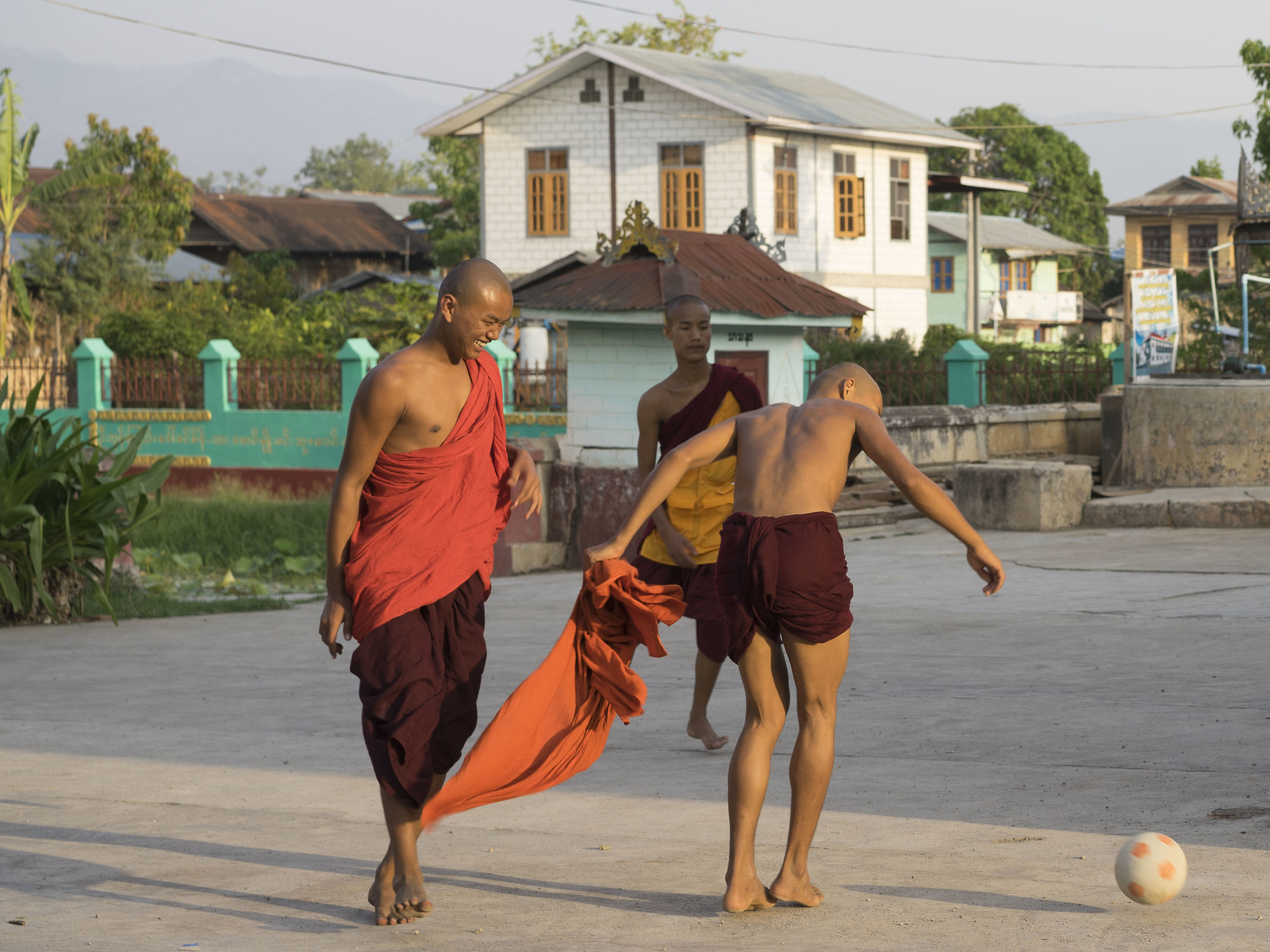 happy monks