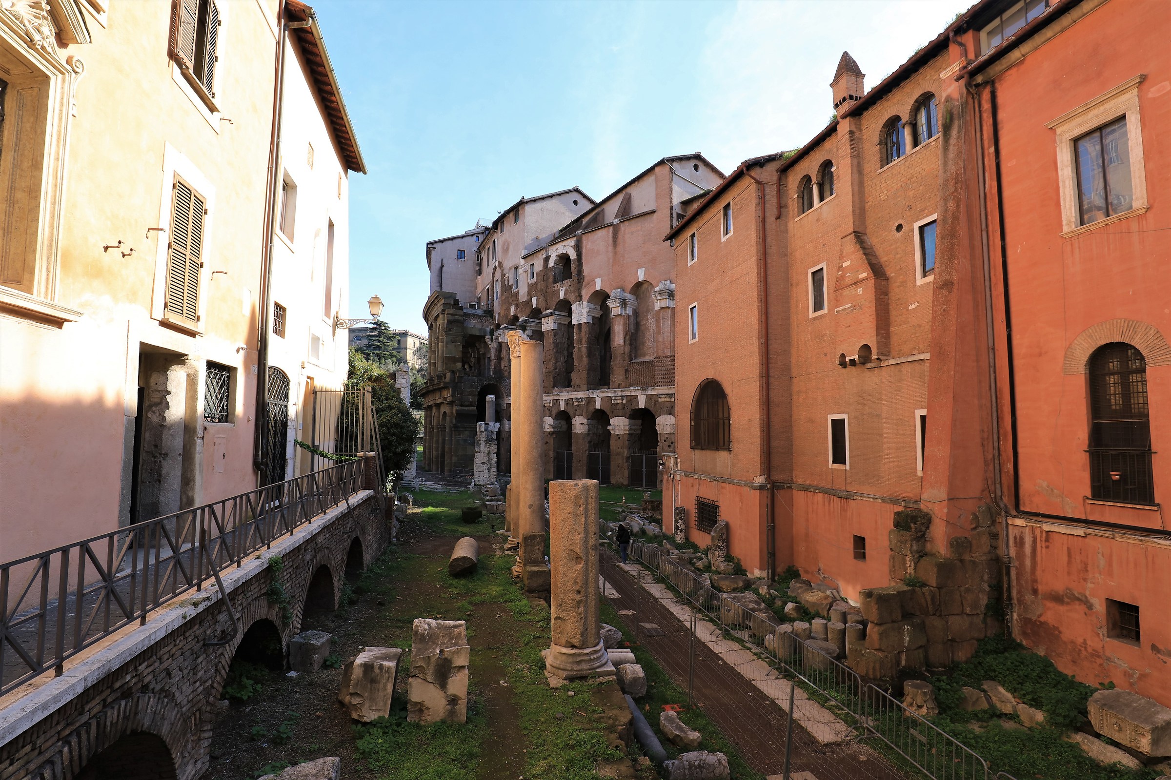 Rome Jewish Ghetto in the far end of the Teatro marcello