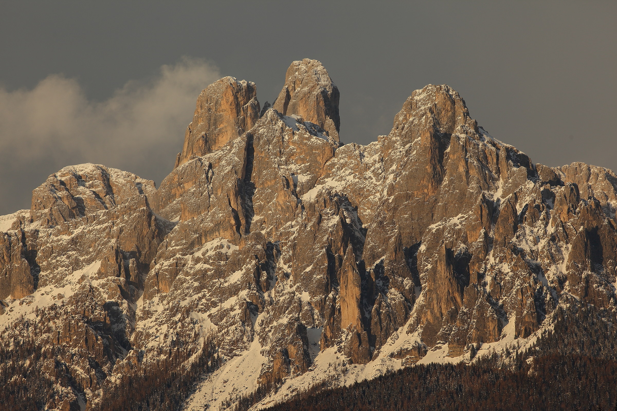 Le Pale da Sorive in luce invernale di tardo meriggio