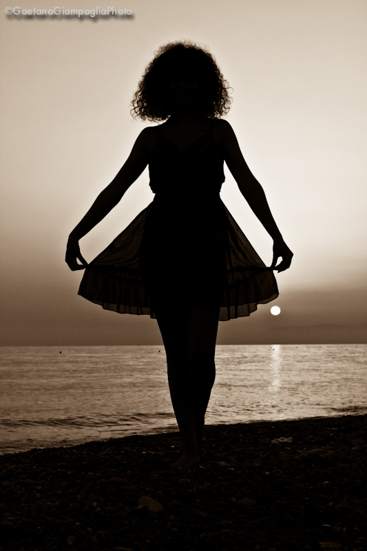 Silhouette on the beach
