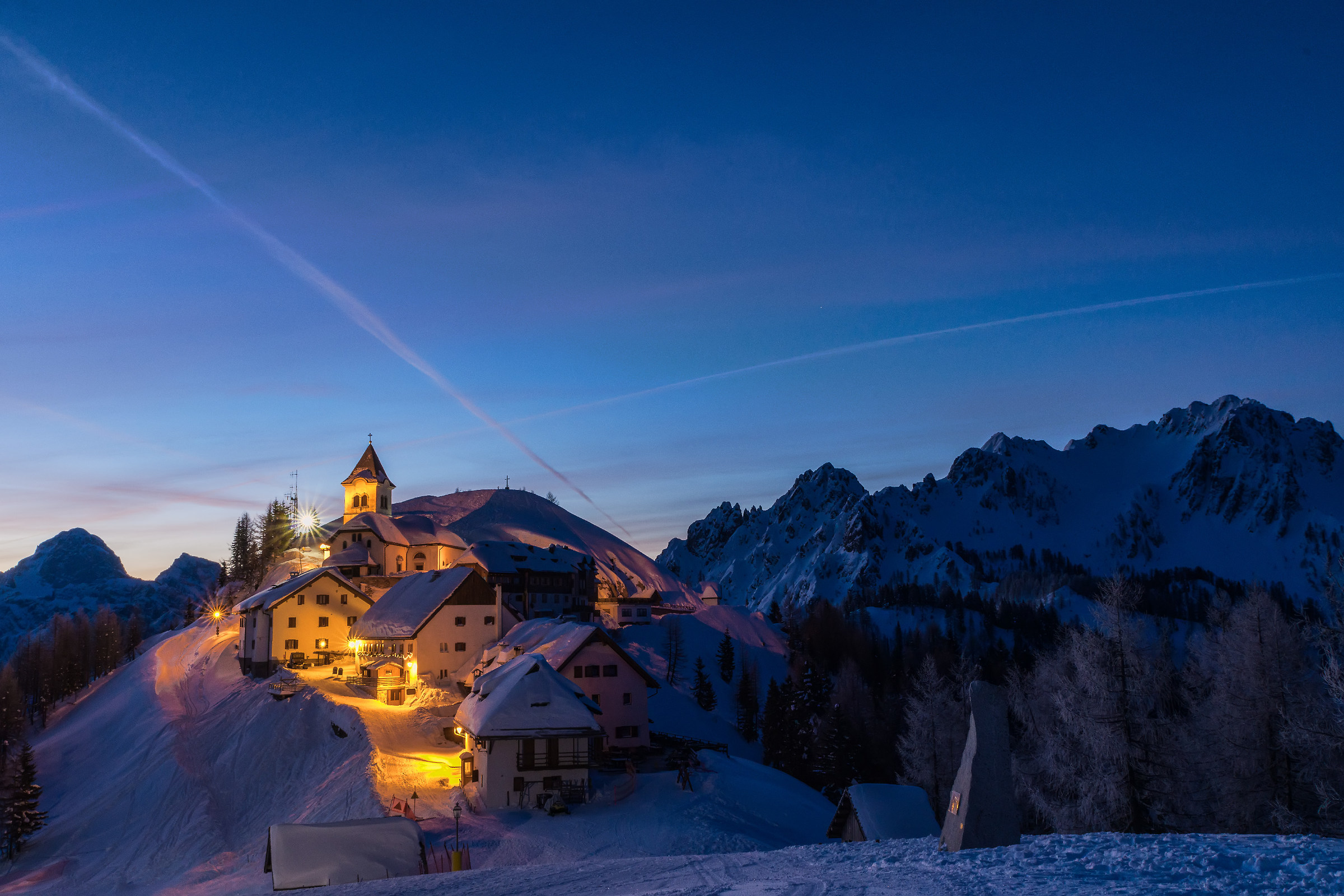 Alba al M.te Lussari alpi Giulie febbraio 2018