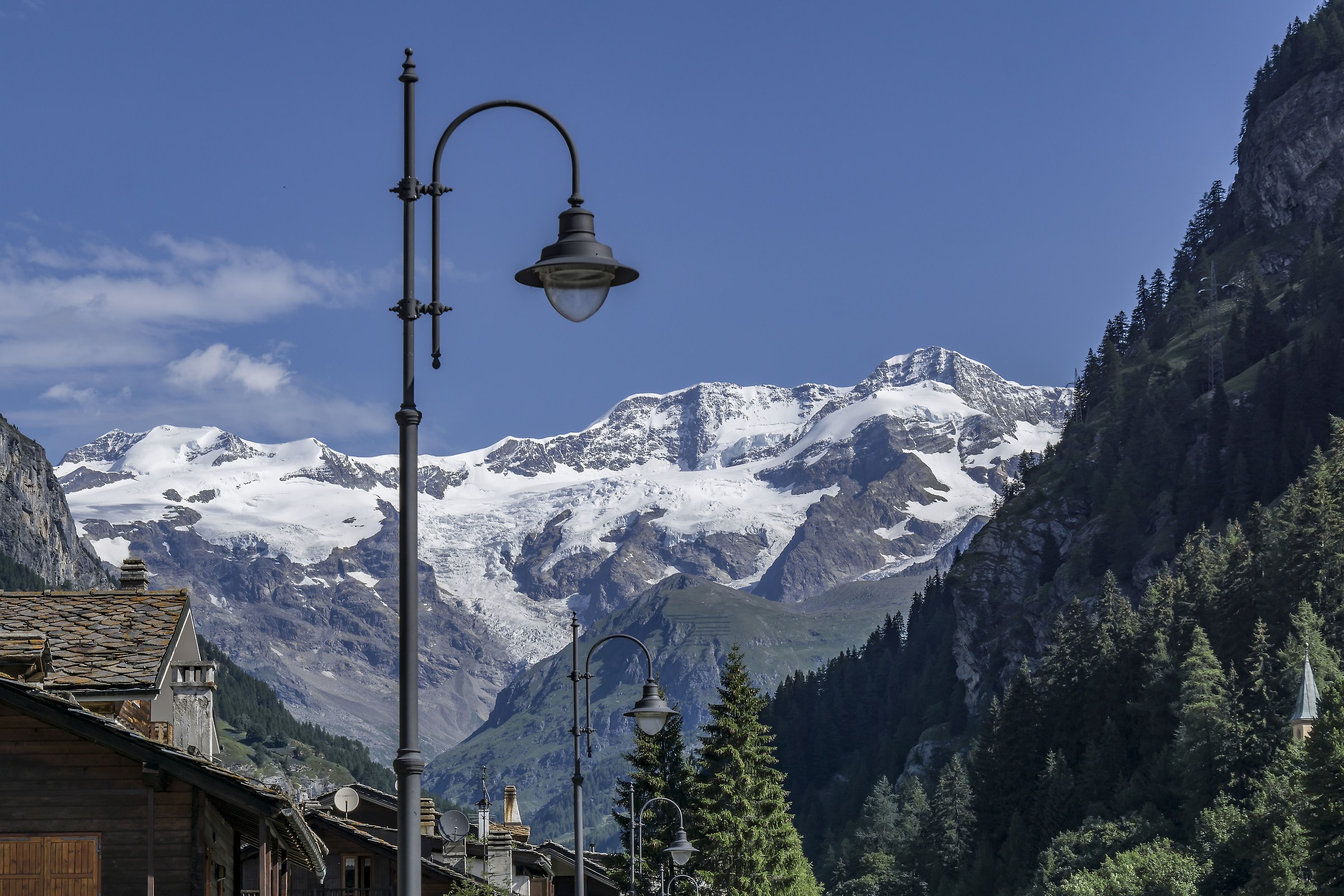 Monte Rosa massif seen from Gressoney-Saint-Jean