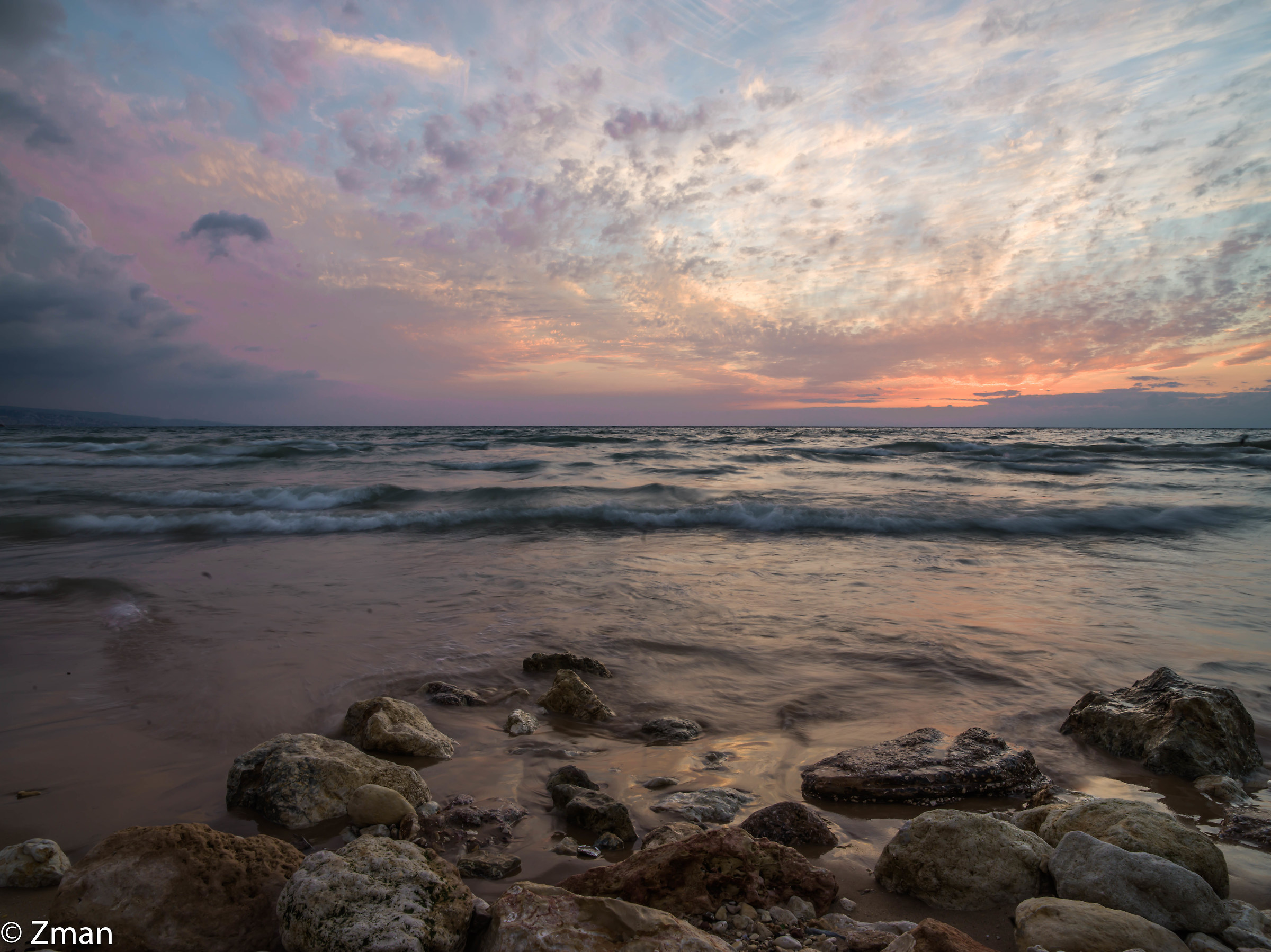 Tramonto, mare e rocce