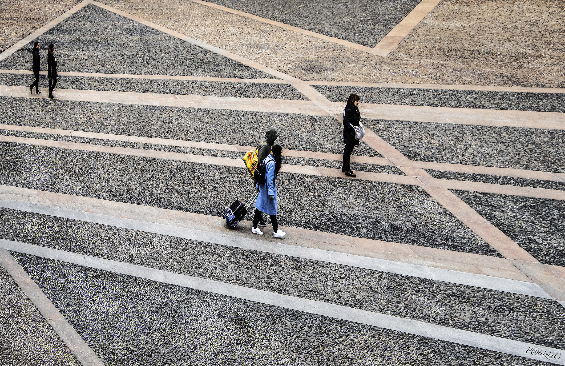 ... walk on the lines ...