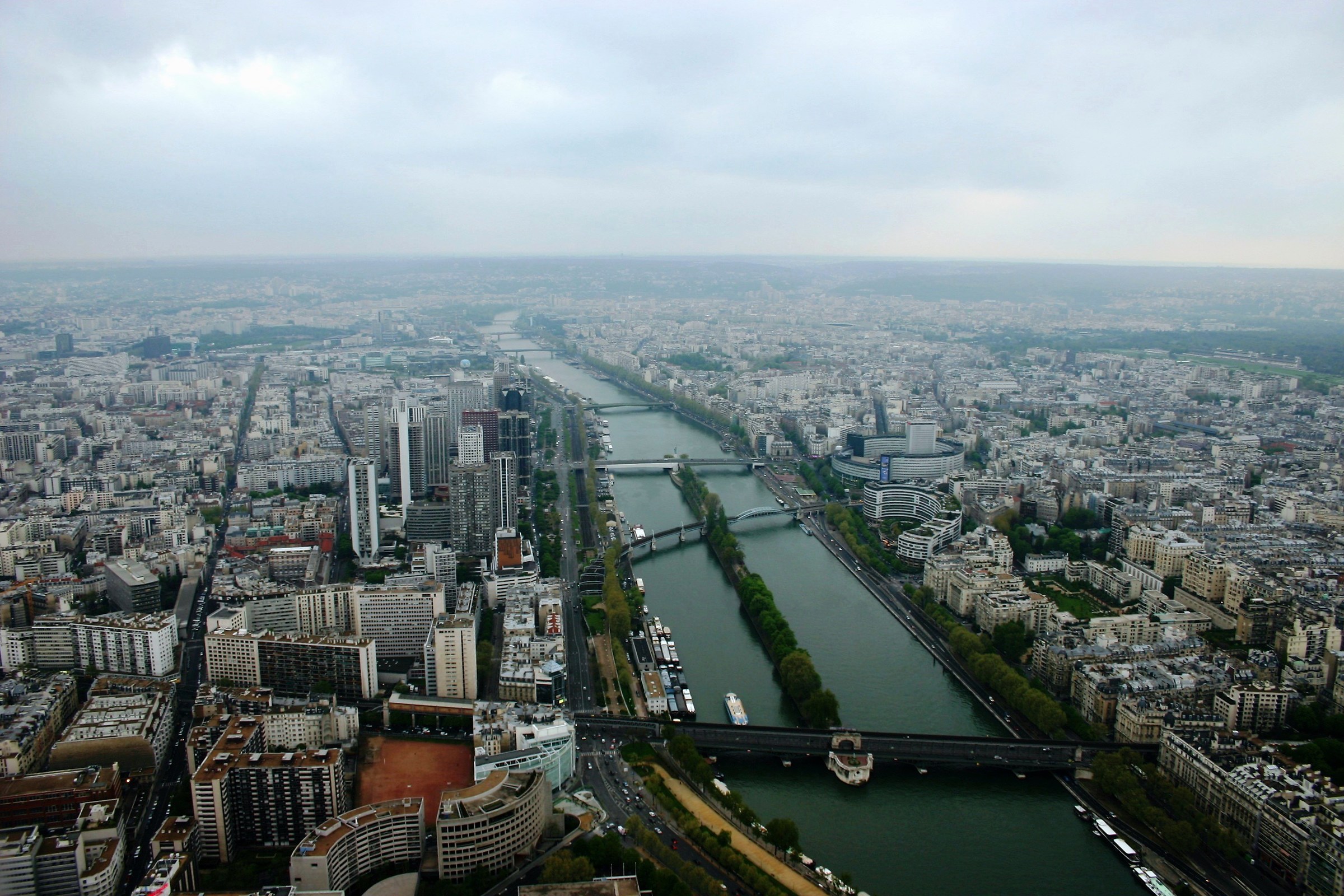 The Seine flows below us