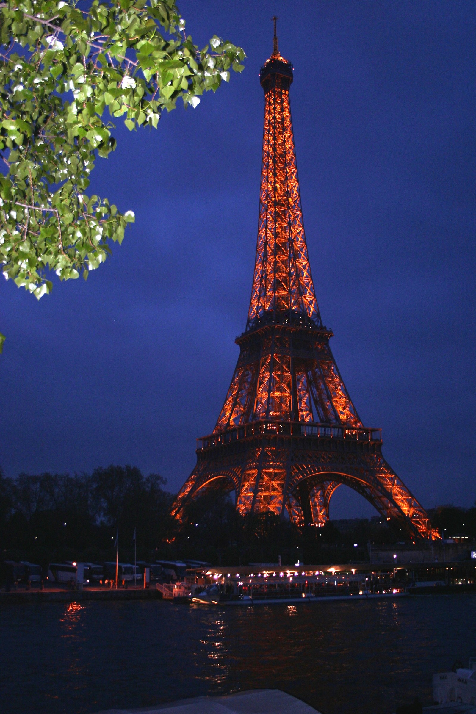The Eiffel tower at the first shadows of the evening