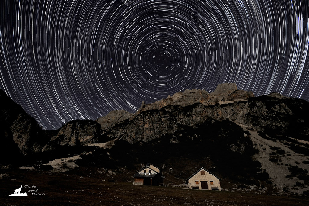 In hut under the stars ...