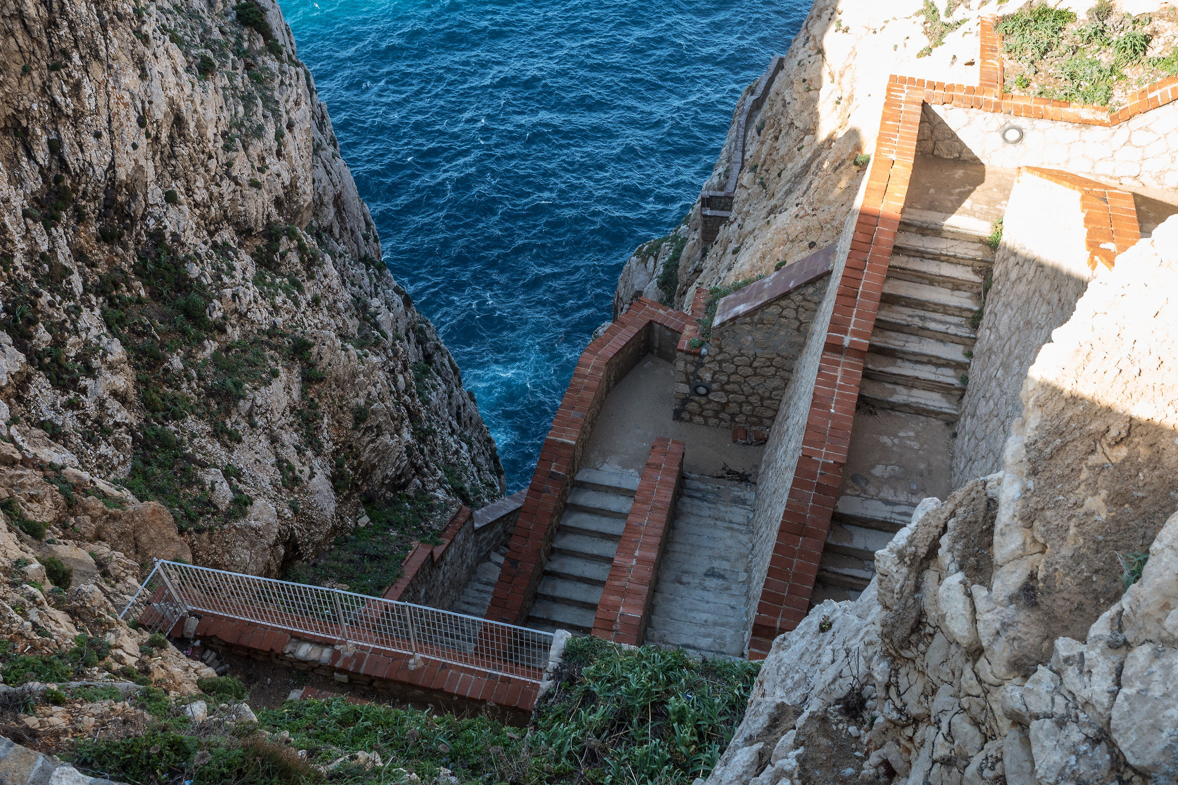 The steps leading down to the Neptune cave