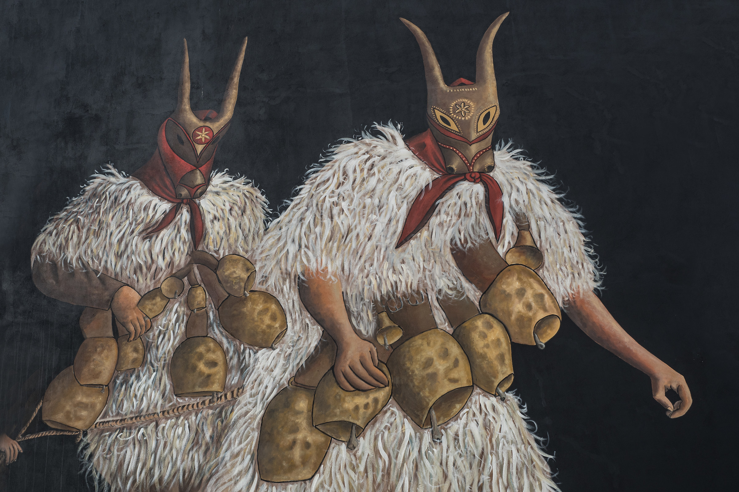 Painted murals on a Tinnura house.