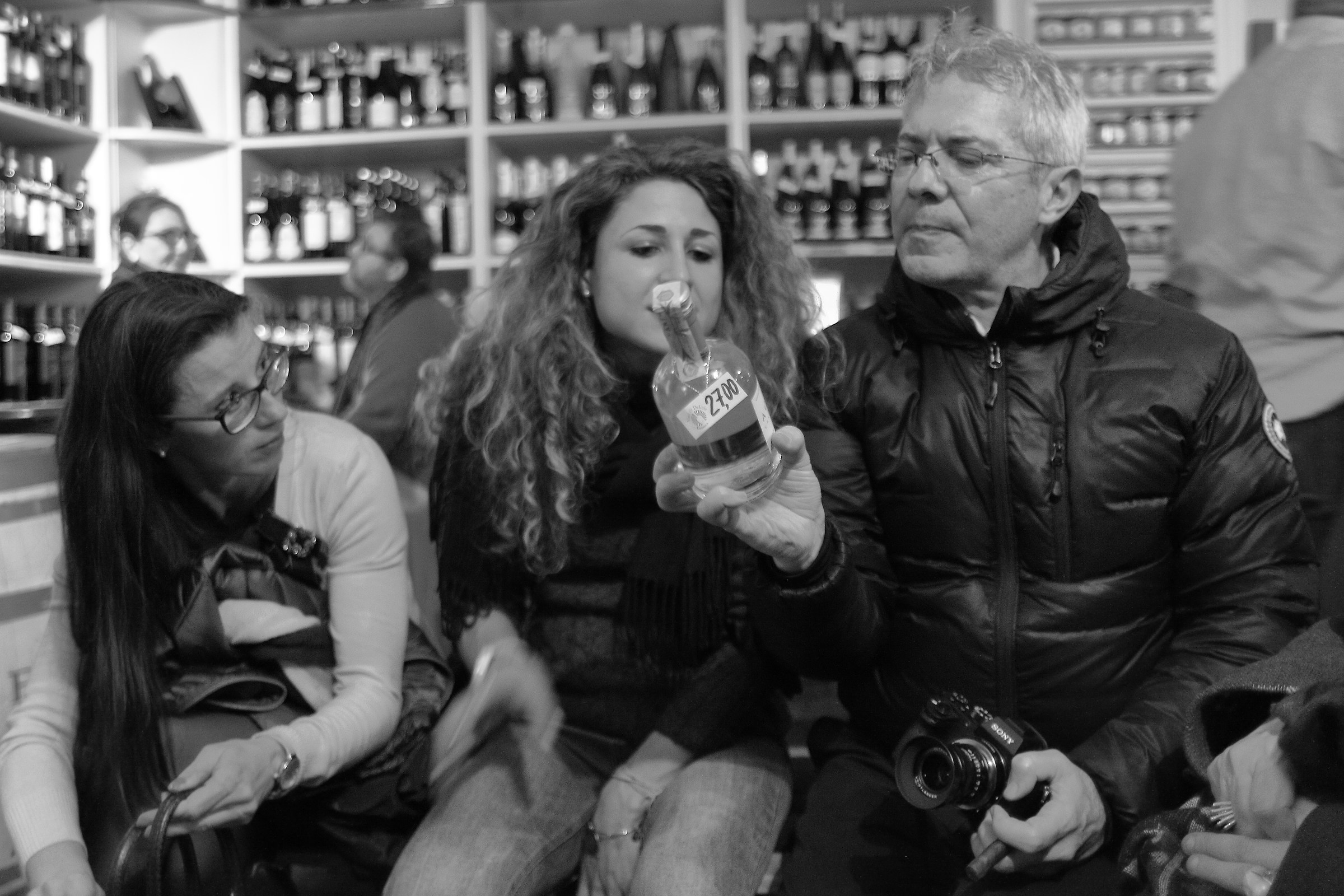 the evening continued in the wine shop ...