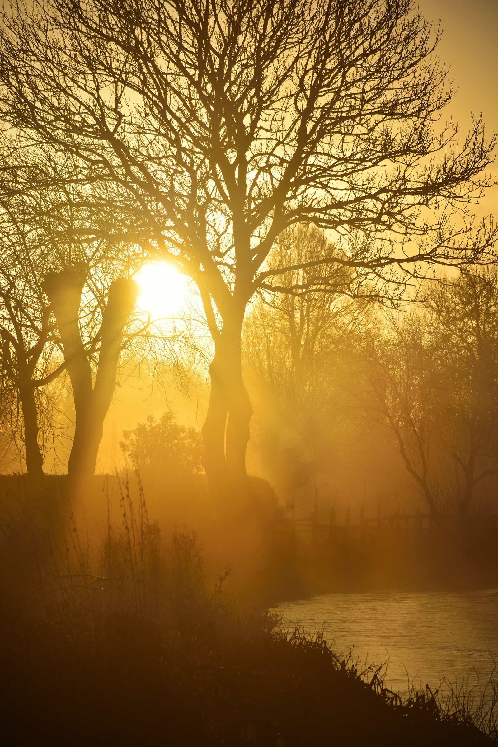 Frosty Misty Sunrise over the River Wylye