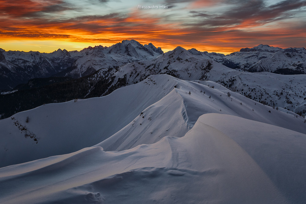 The Marmolada at Sunset