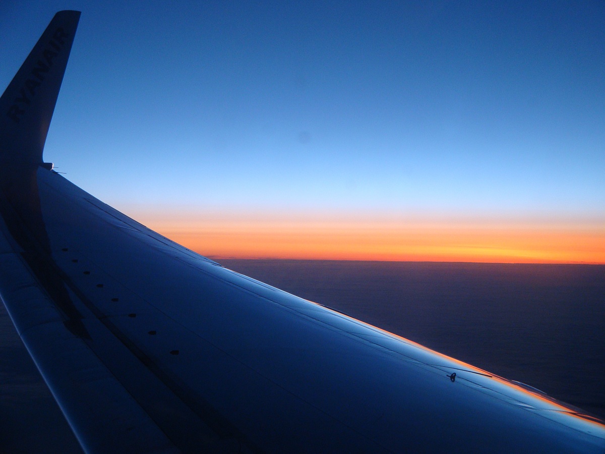 Tramonto Volo Ritorno Londra