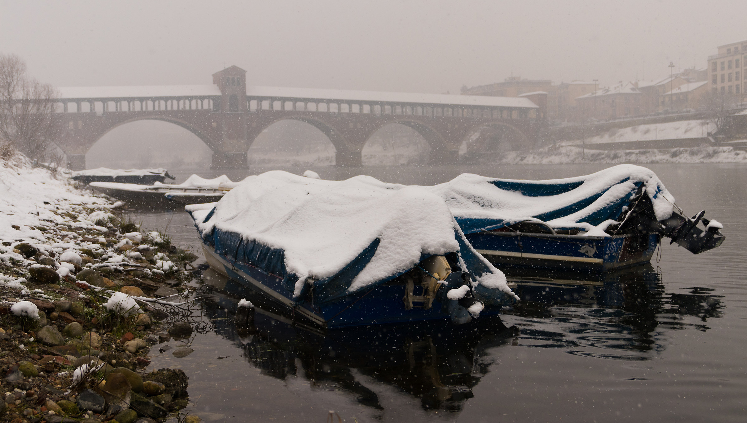 Covered Bridge and Snow