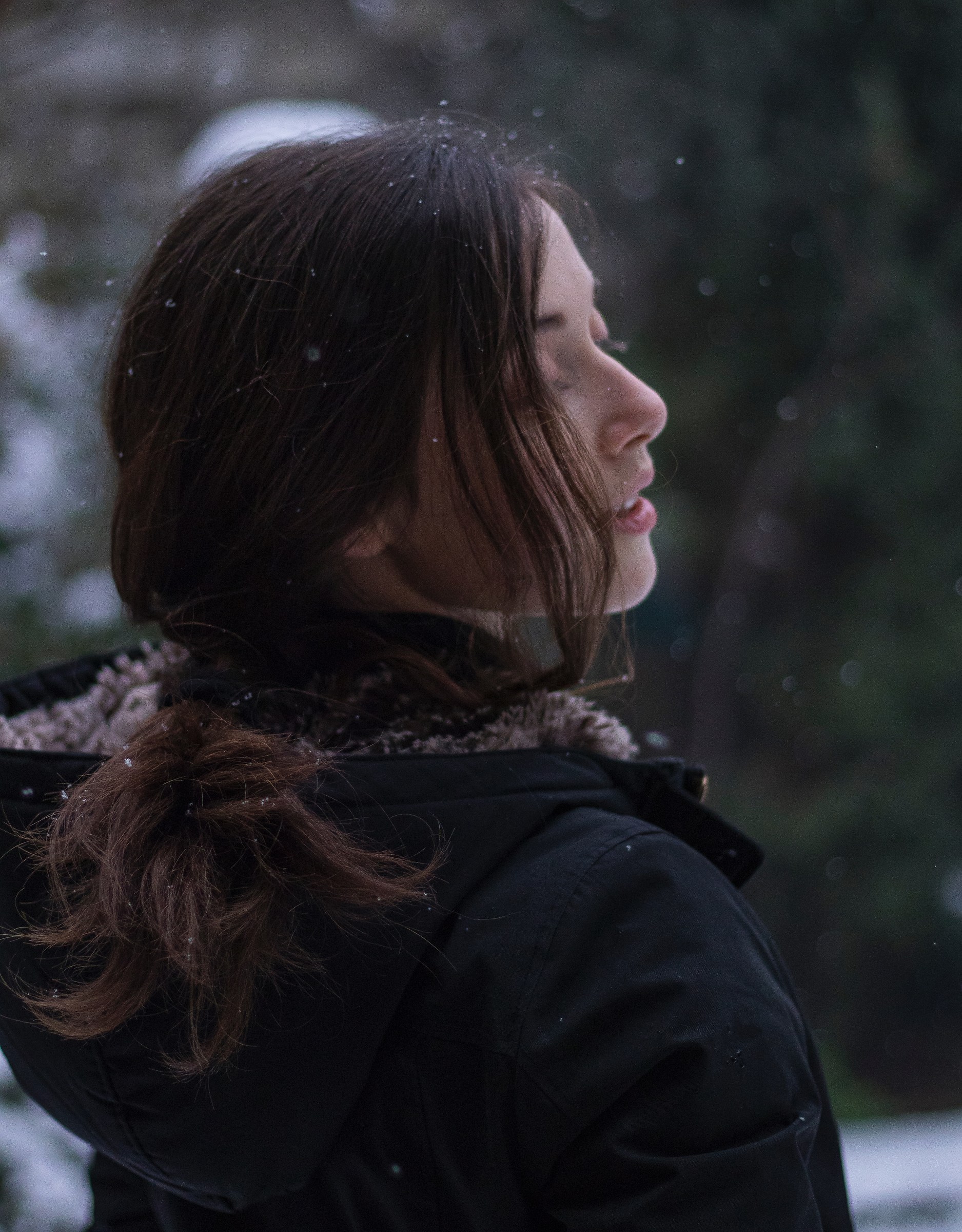 Antonietta in posa nella neve