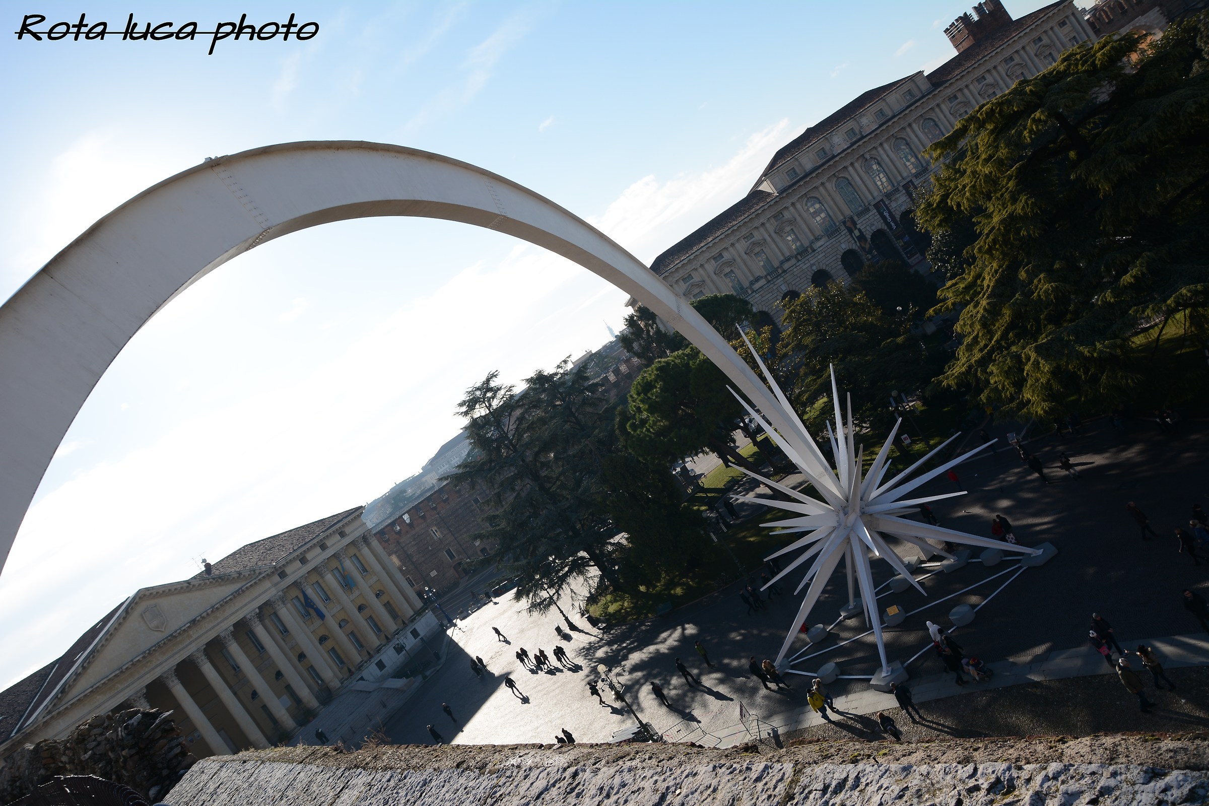 The shooting star seen from the arena of Verona