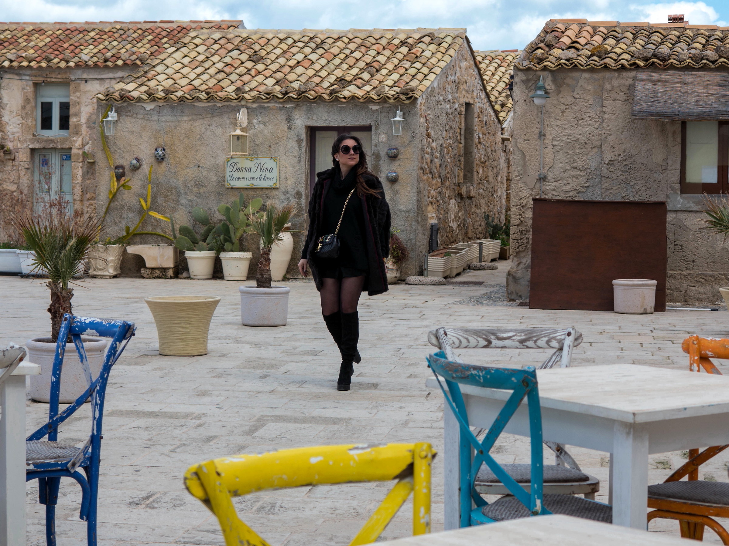 Walking around the village