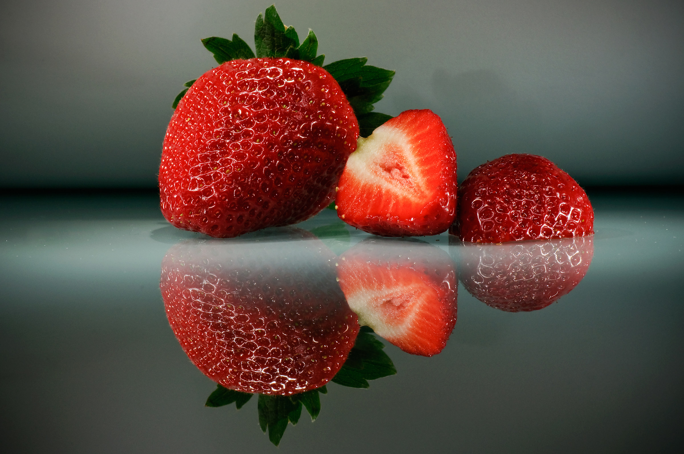 Strawberries with glass