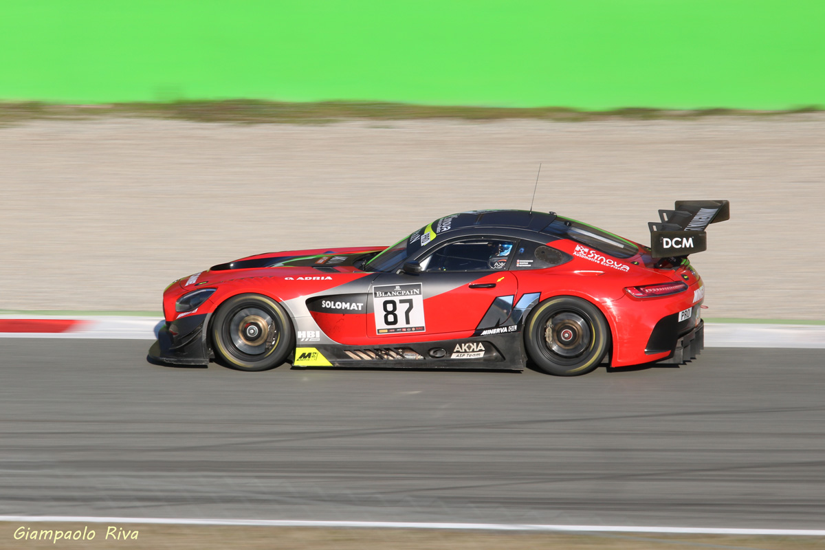 tests at the Monza red Mercedes racetrack