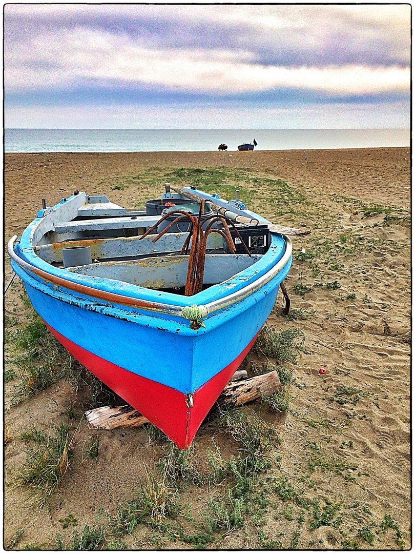 I pulled the oars in the boat