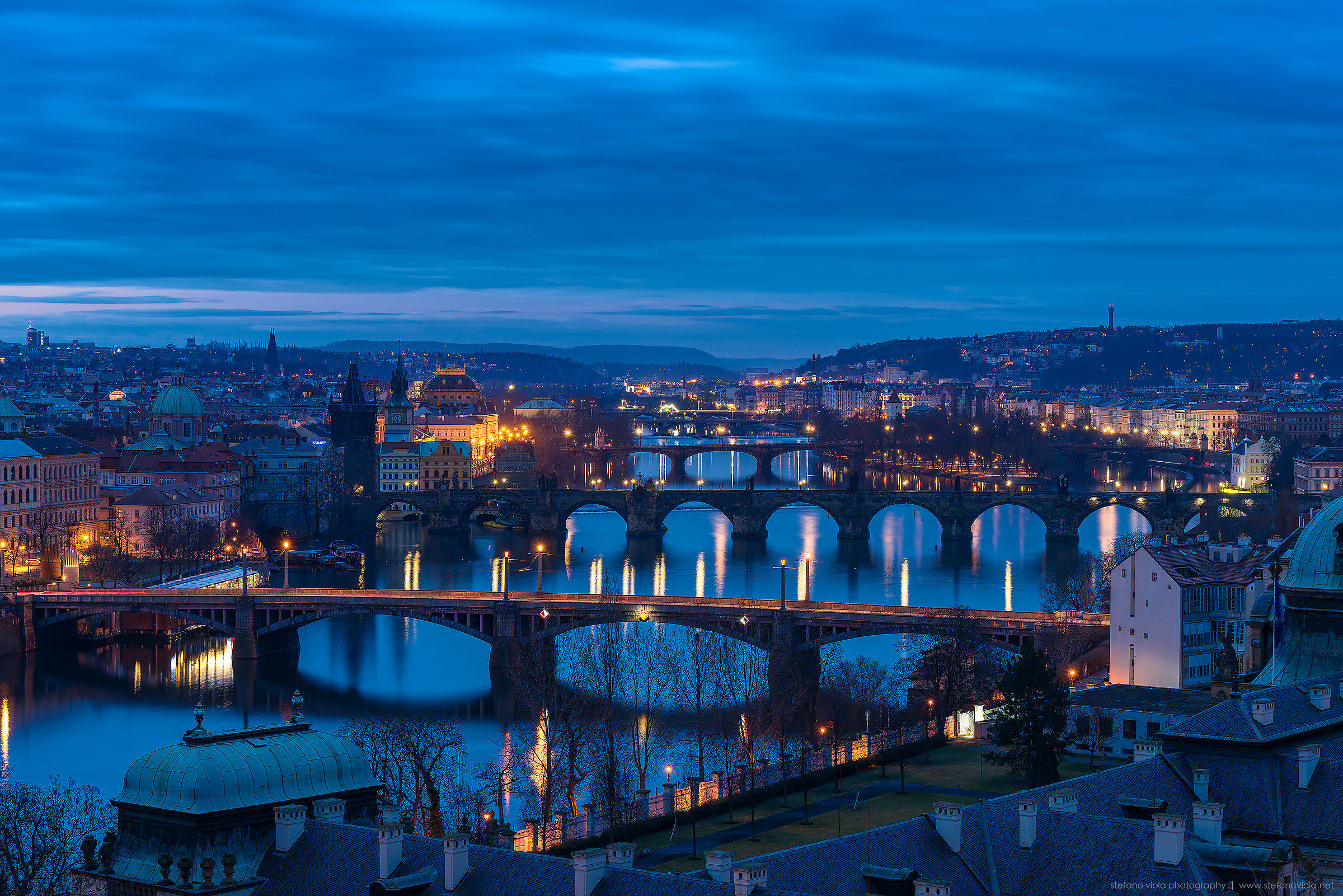 Prague, the first lights of dawn