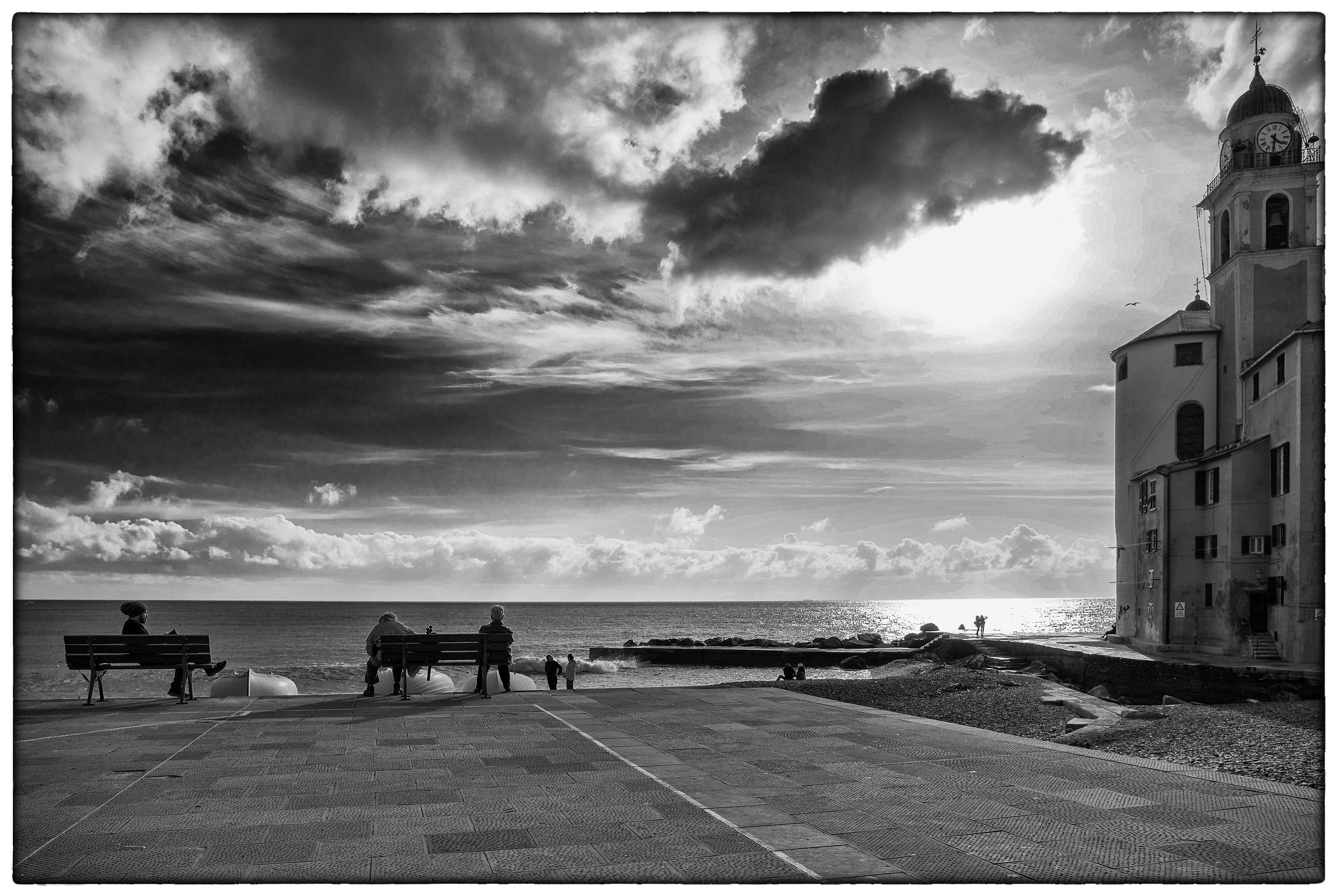 camogli, cielo verso il tramonto