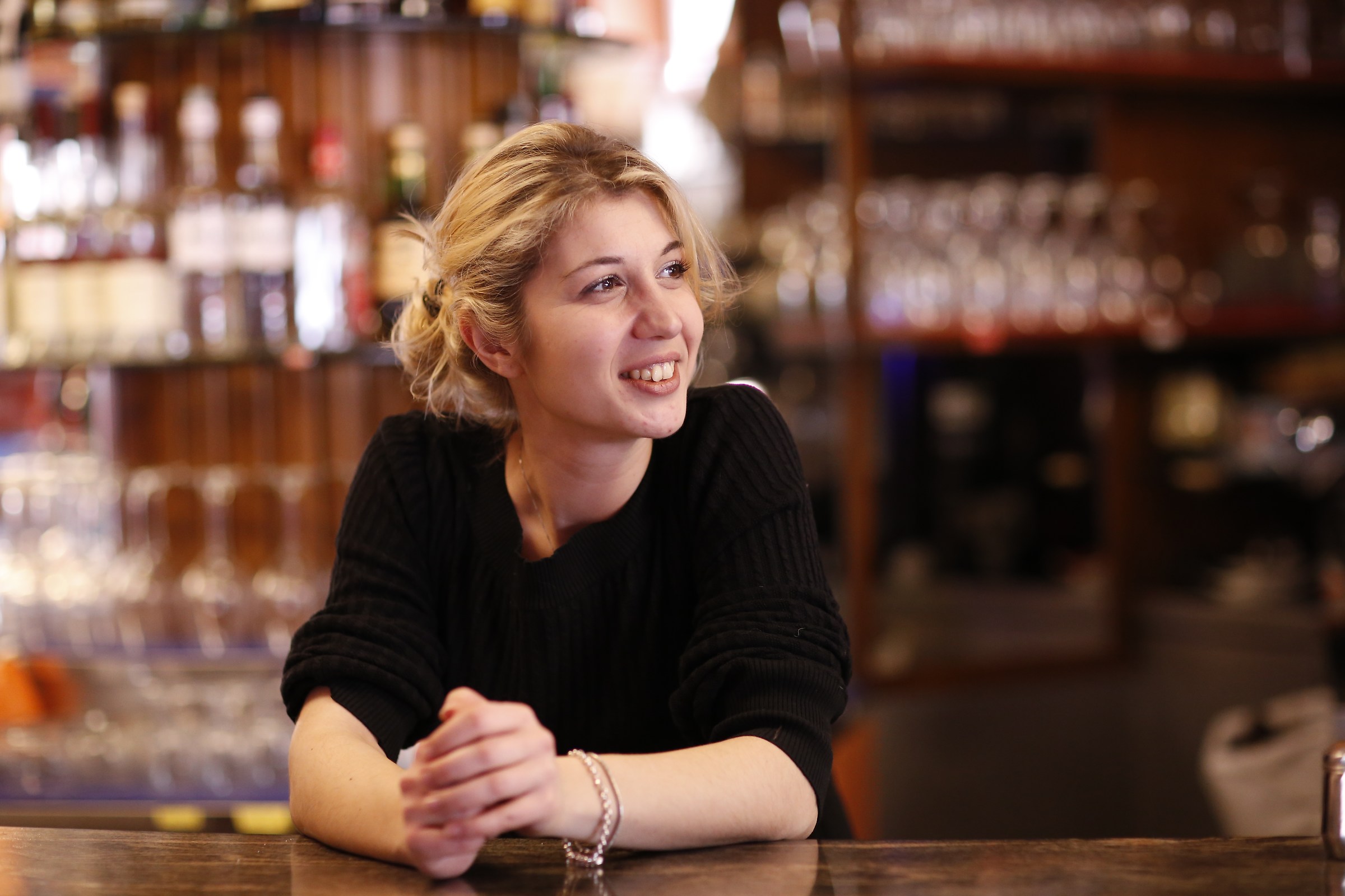 At the bar of the village