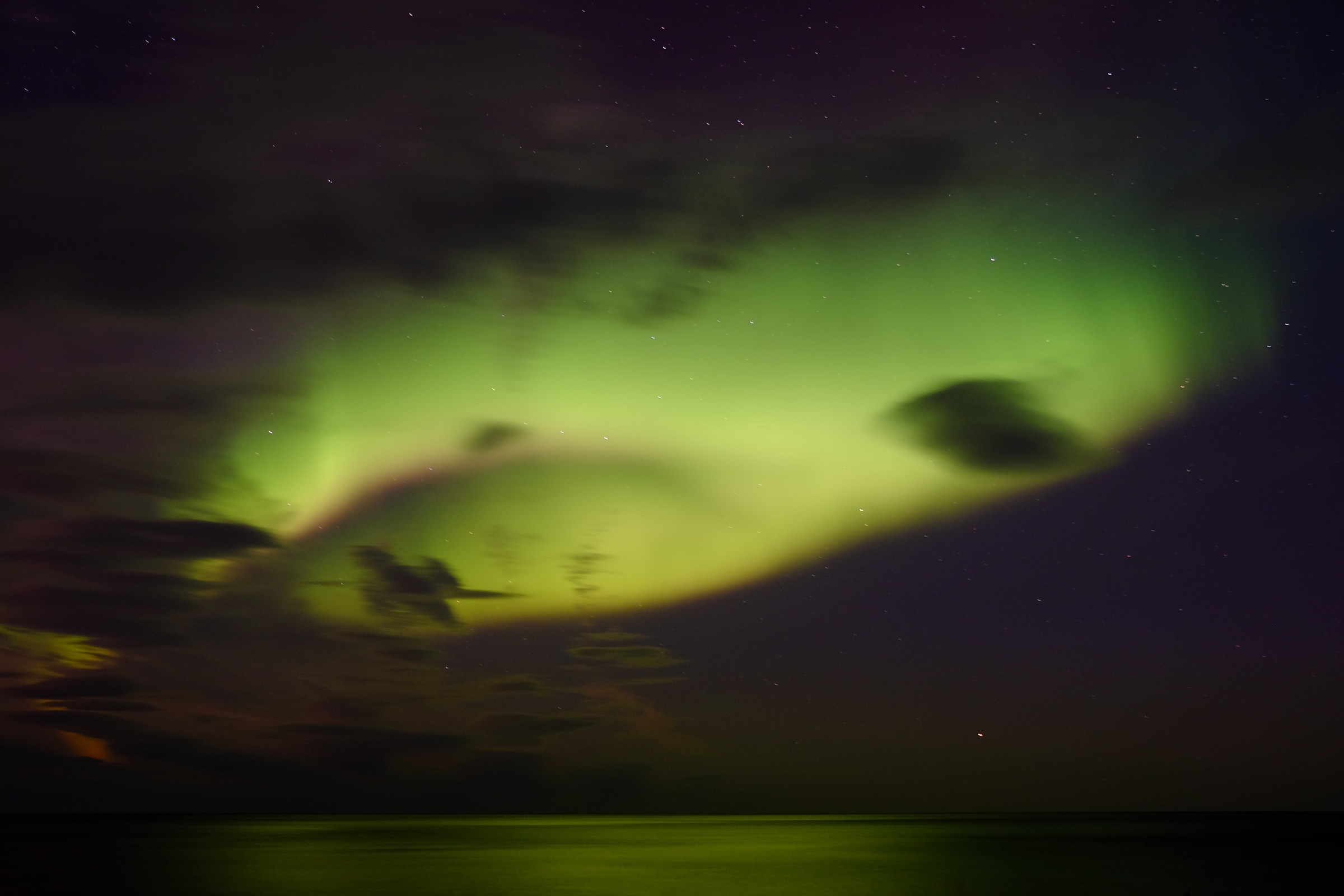 Aurora over the Norwegian sea.