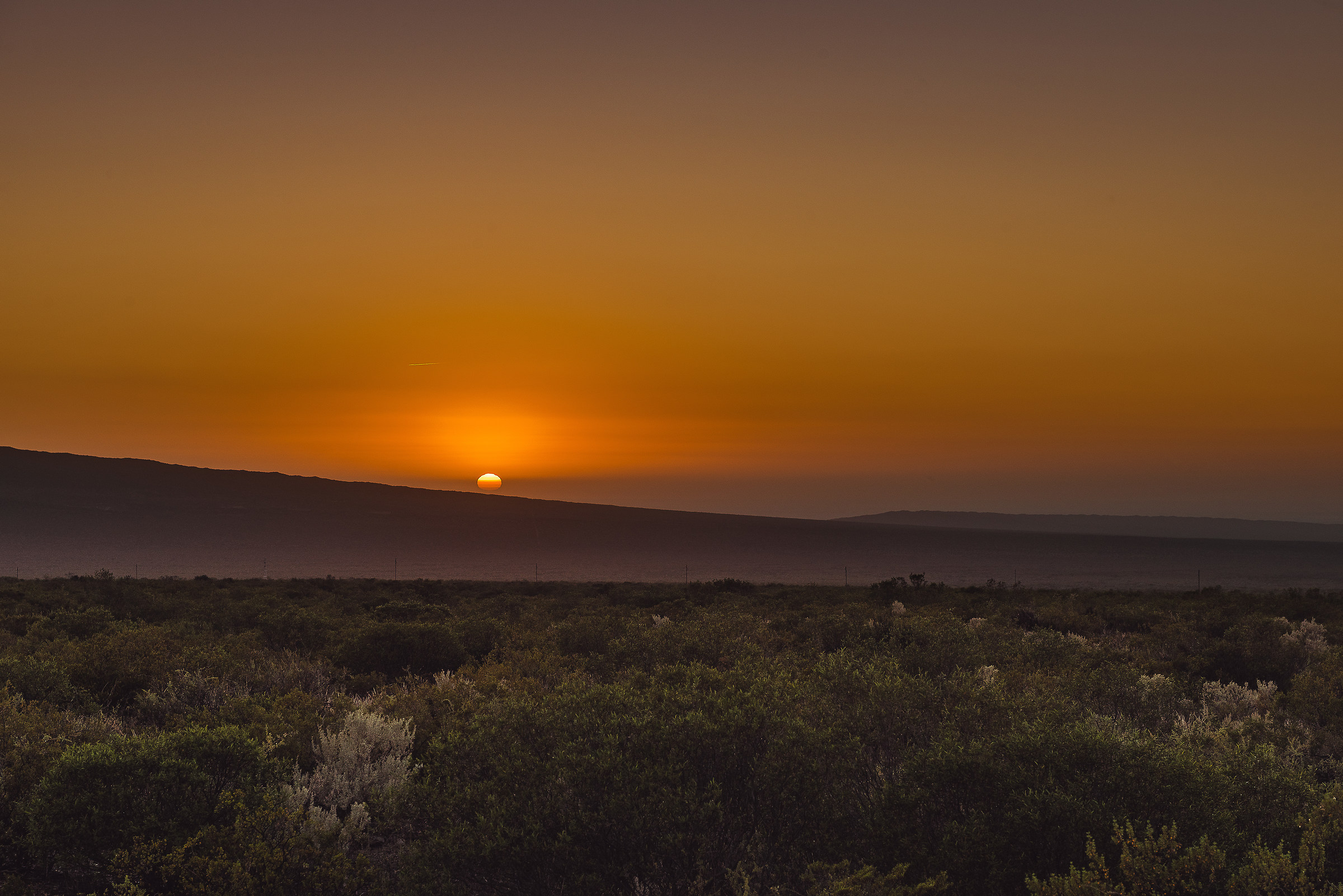 At dawn towards the Andes mountain range