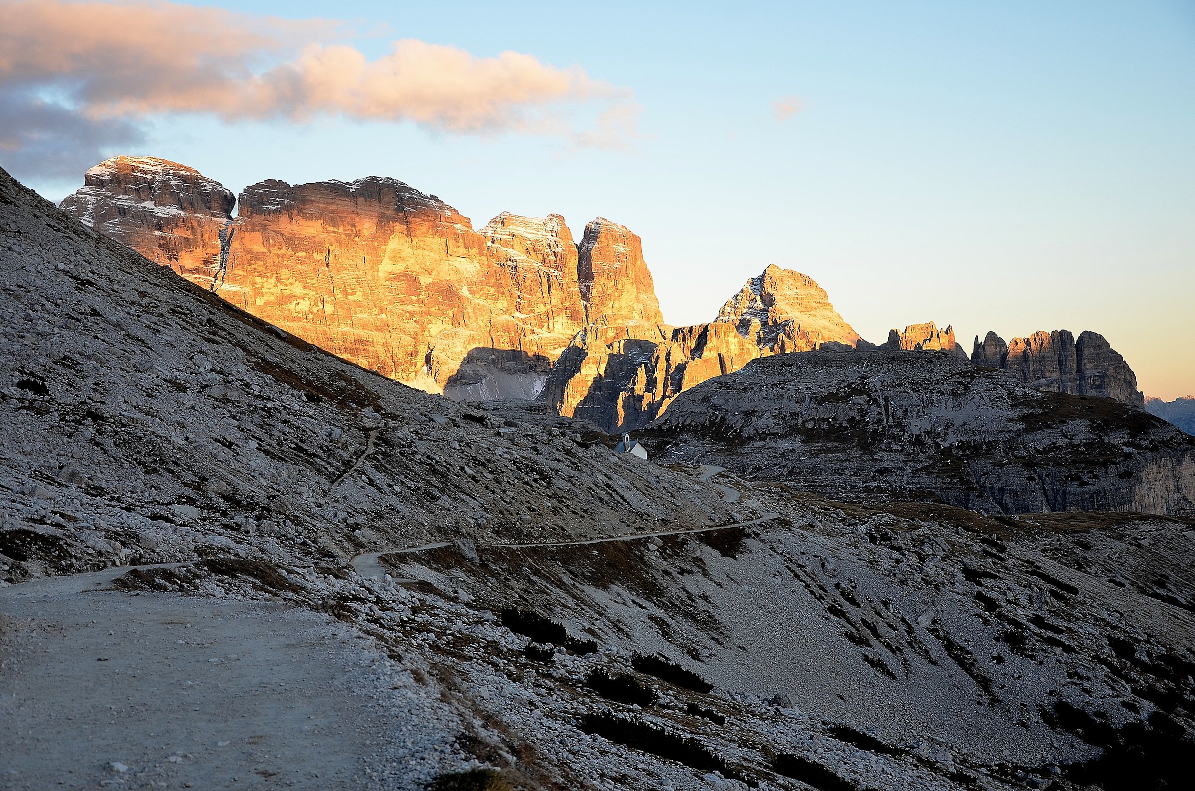 Croda dei Toni in the evening dress