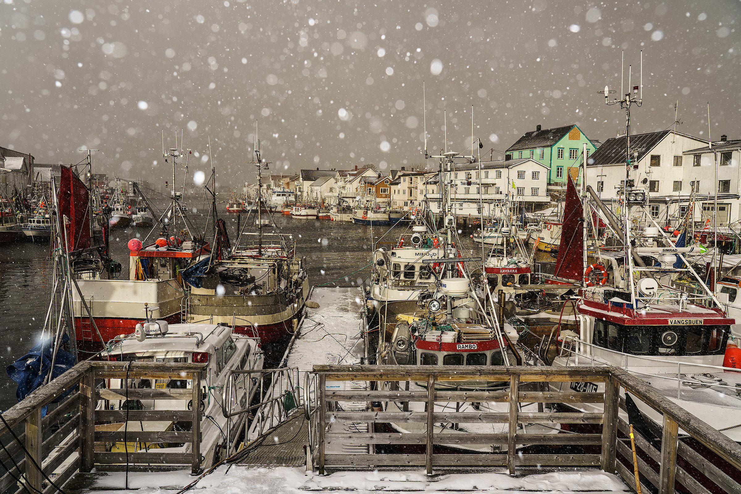 Henningsvaer under the snow