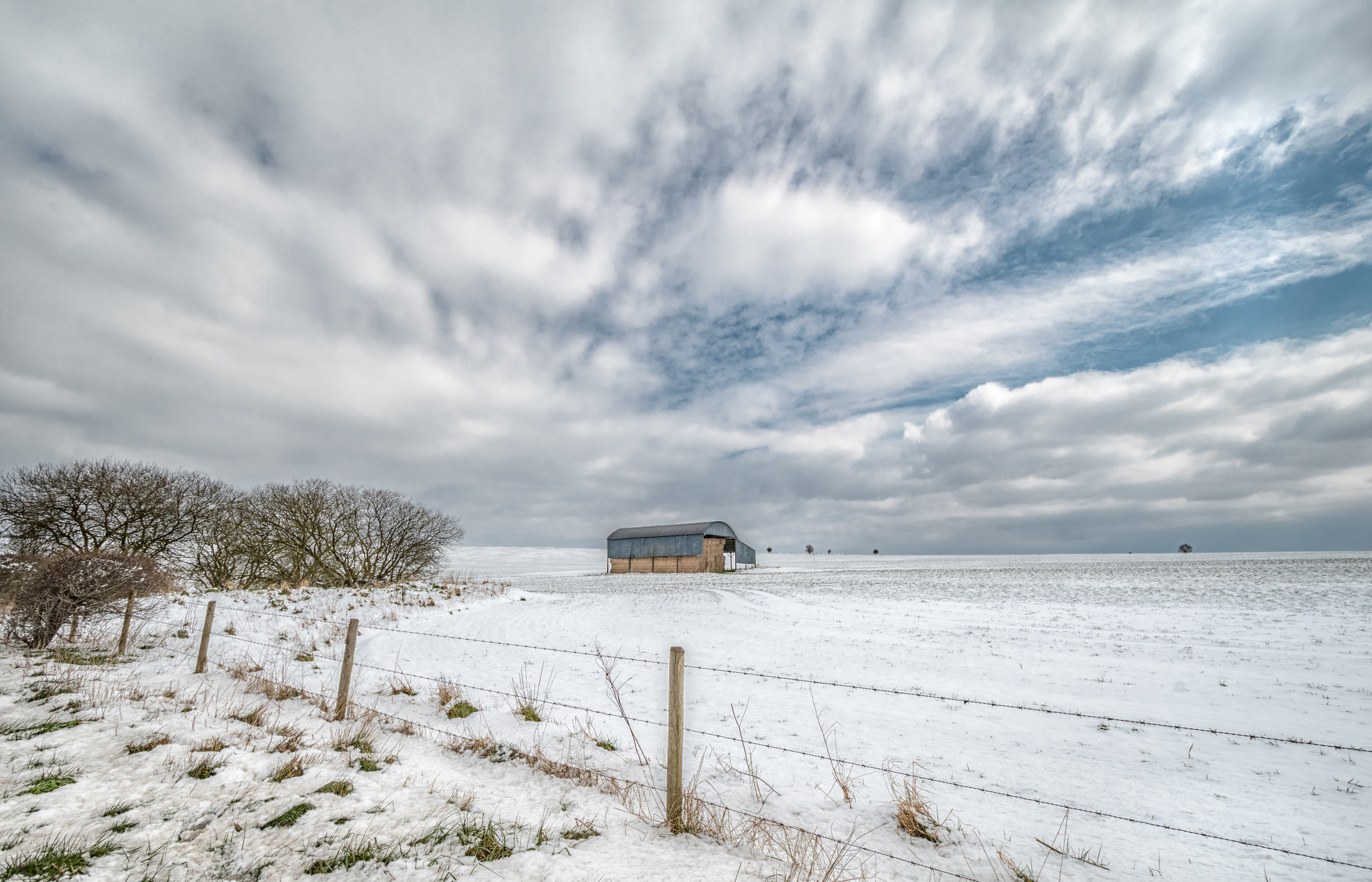 Dutch Barn In The Snow