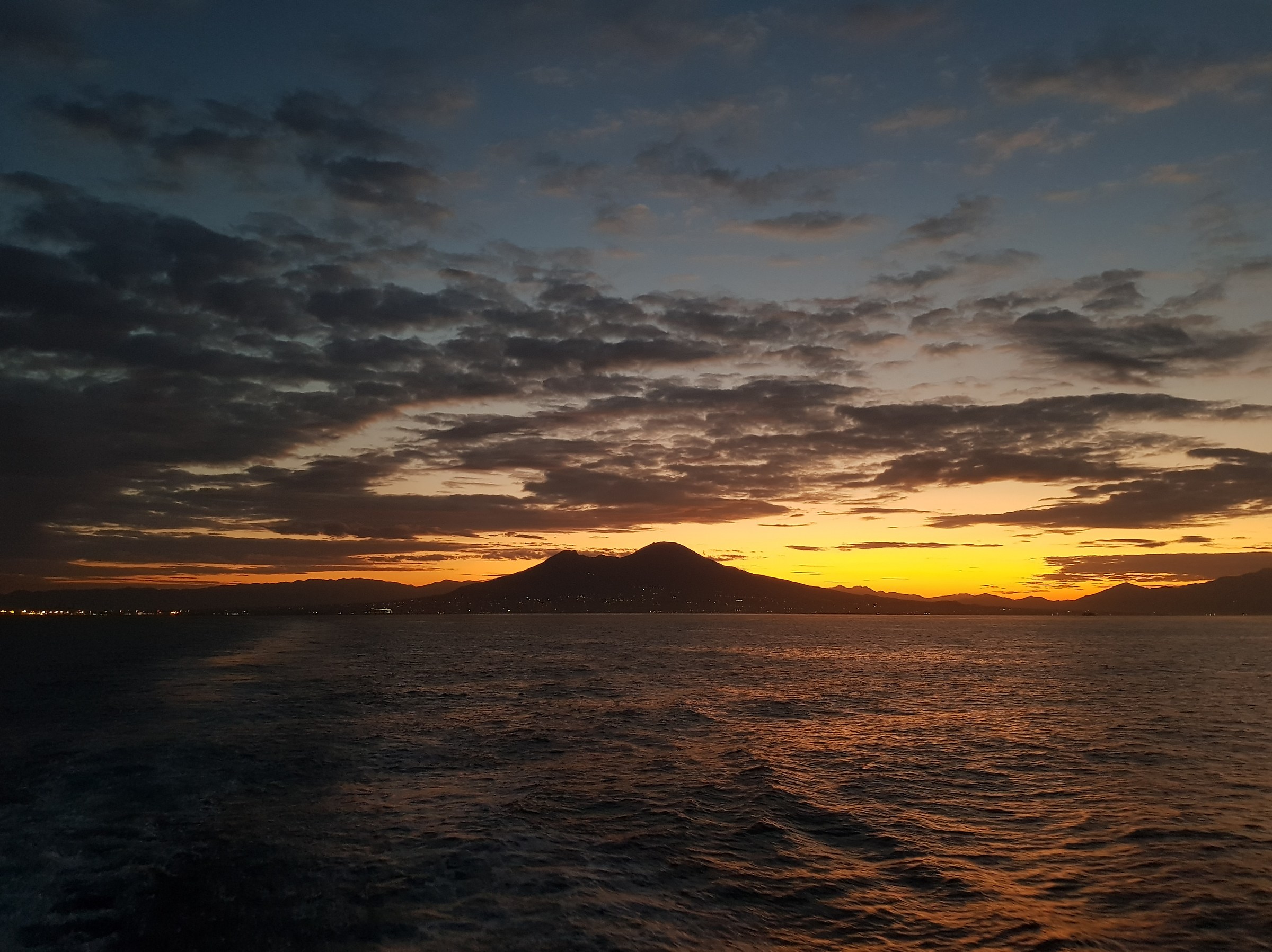 Seen from the sea at dawn
